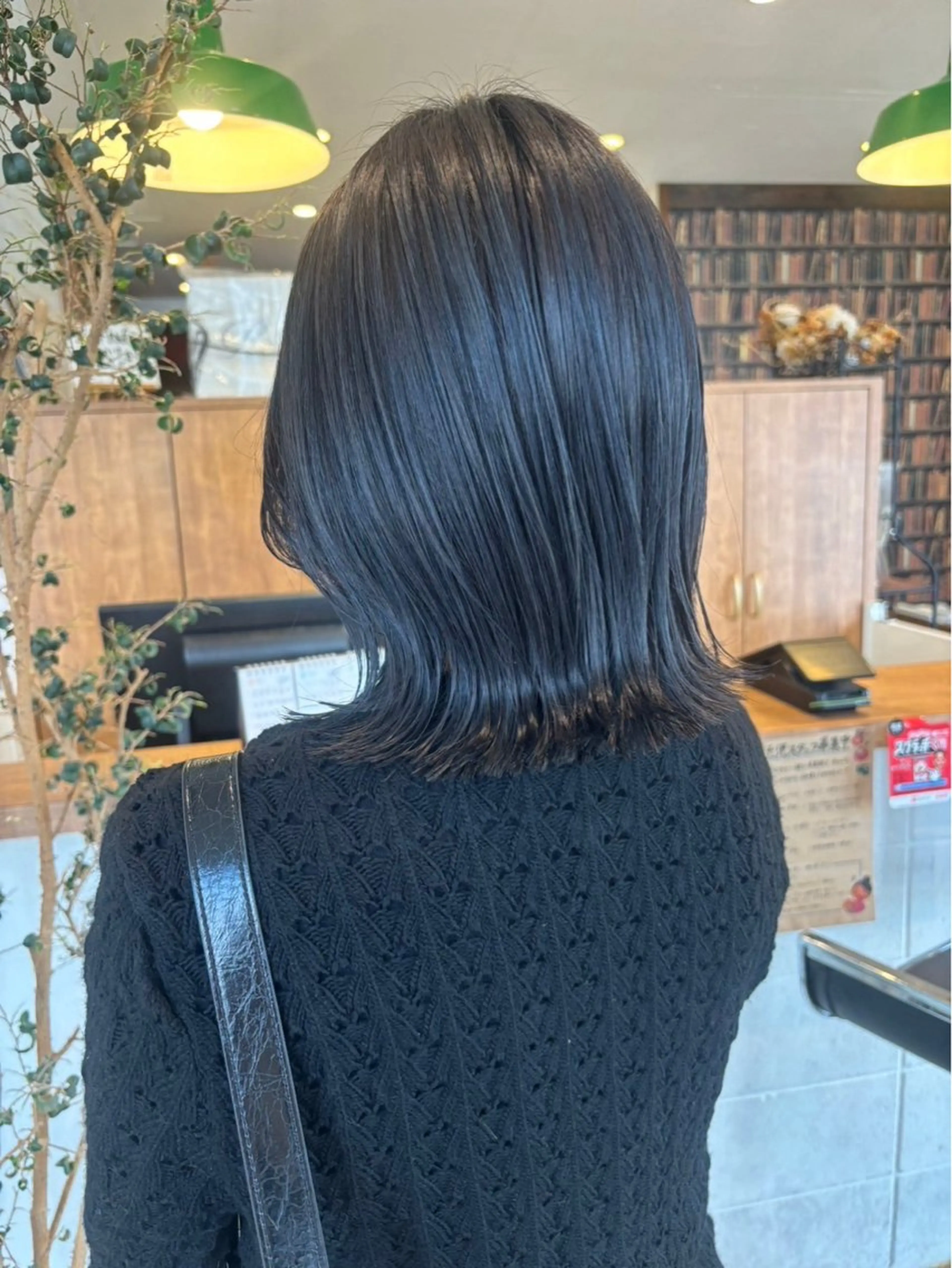 ミディアム カラー 黒髪 透明感カラー andFINE miyuのヘアスタイル