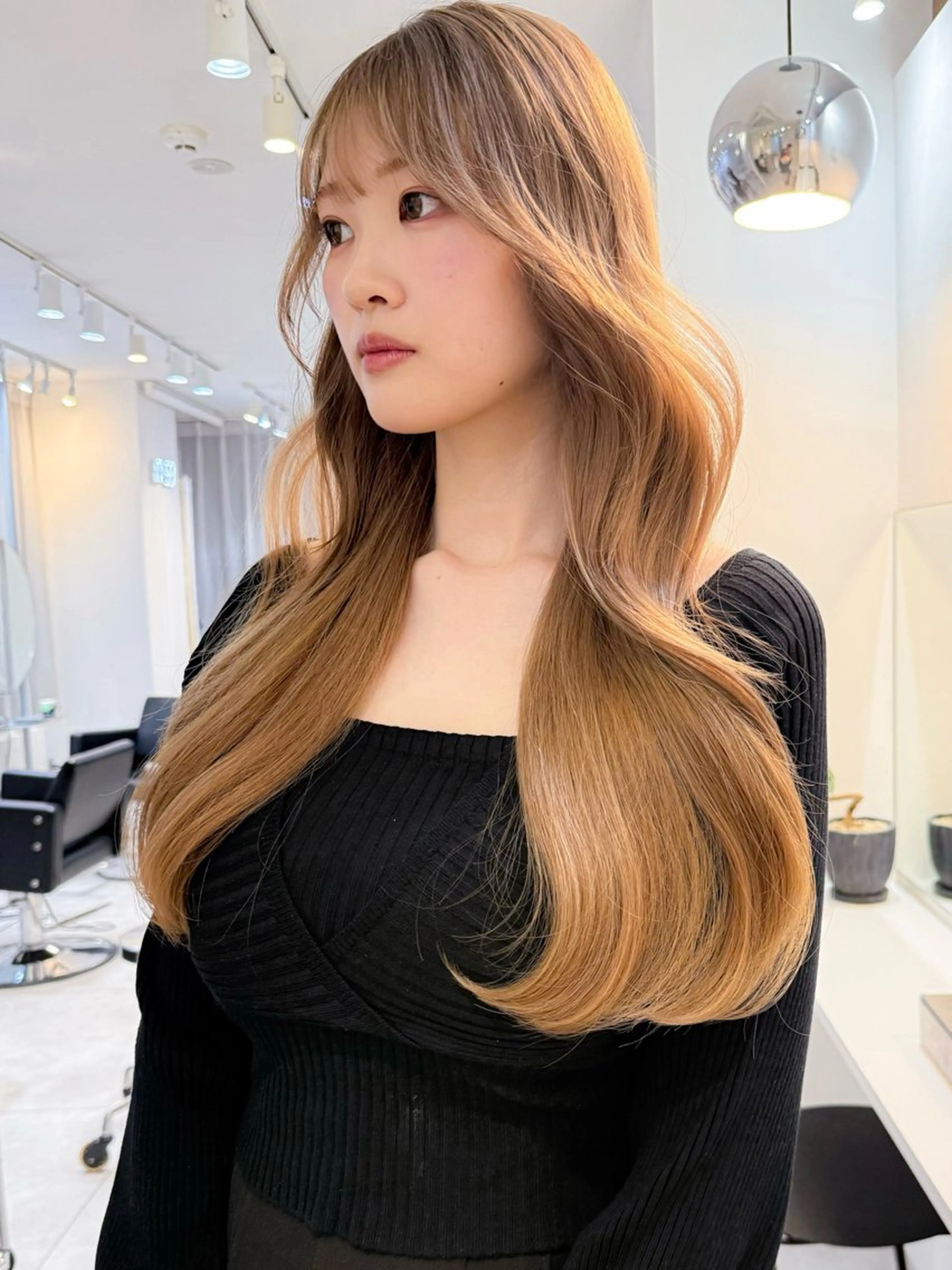 ロング カラー 艶髪ブリーチ 永井竜也のヘアスタイル