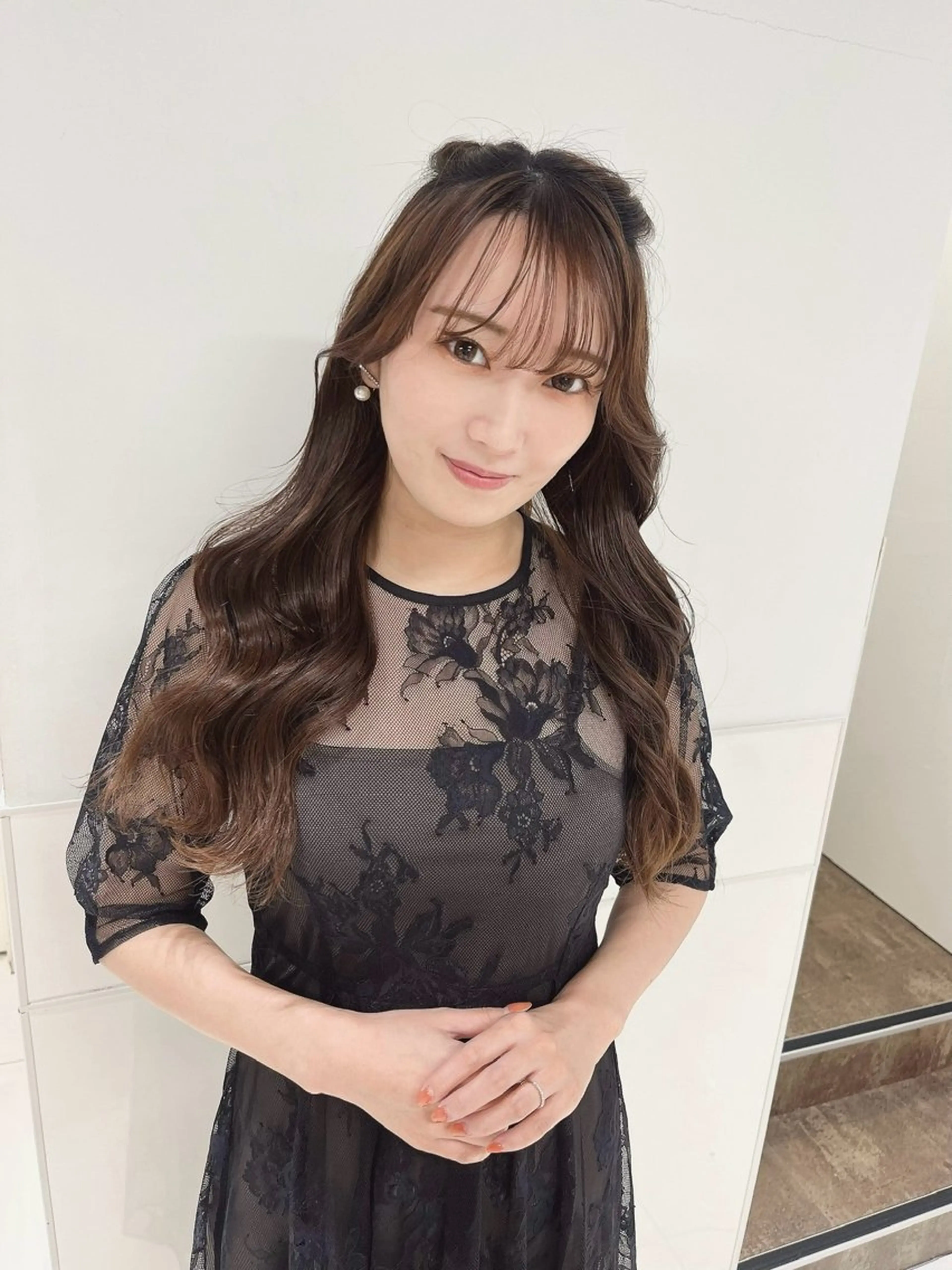 セミロング ヘアアレンジ ヘアセット りおな/エクステ /ミルクティーカラーのヘアスタイル