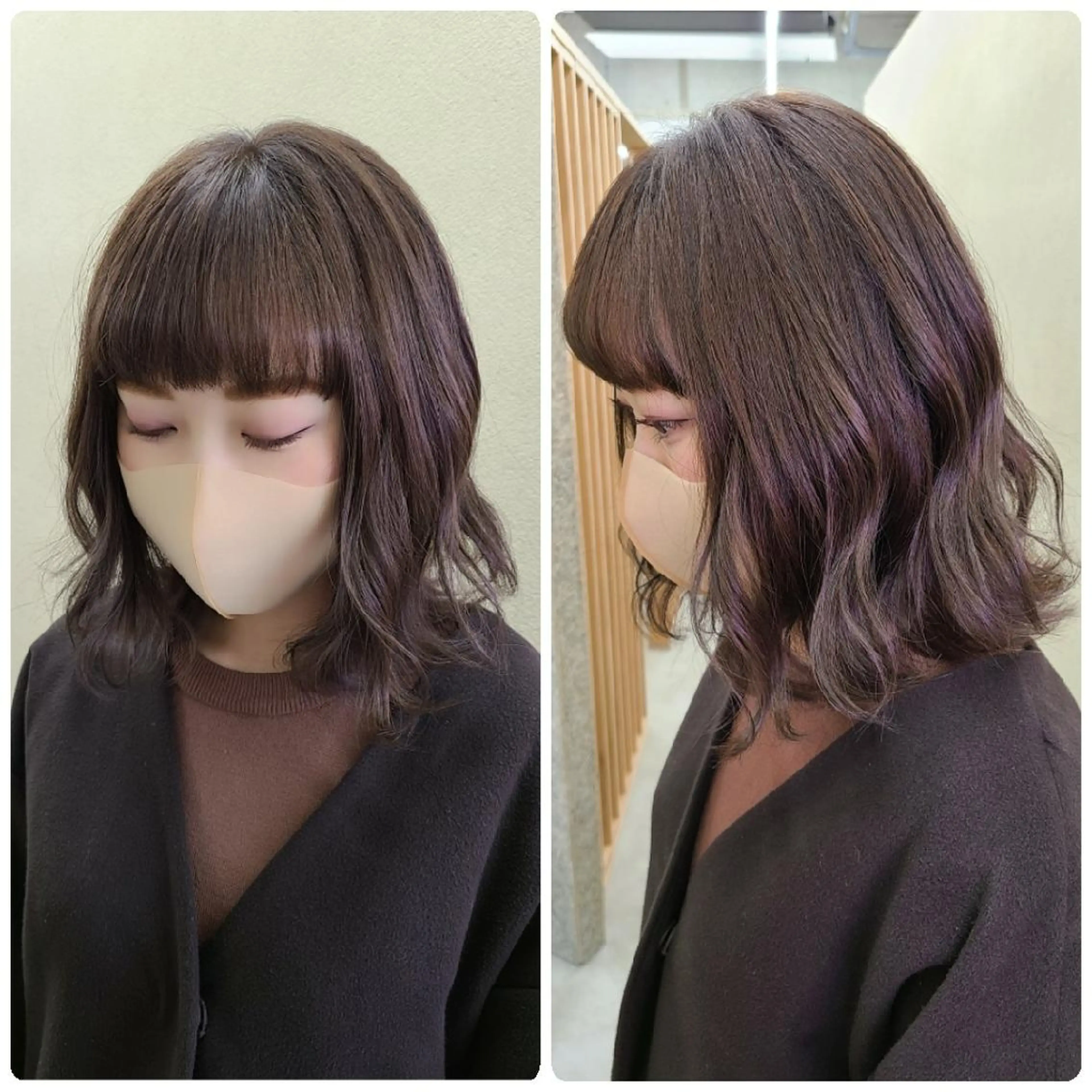 ミディアム カラー ラベンダーカラー カット ヘアカラー トリートメント 【ネウィ天王寺 】seiyaのヘアスタイル
