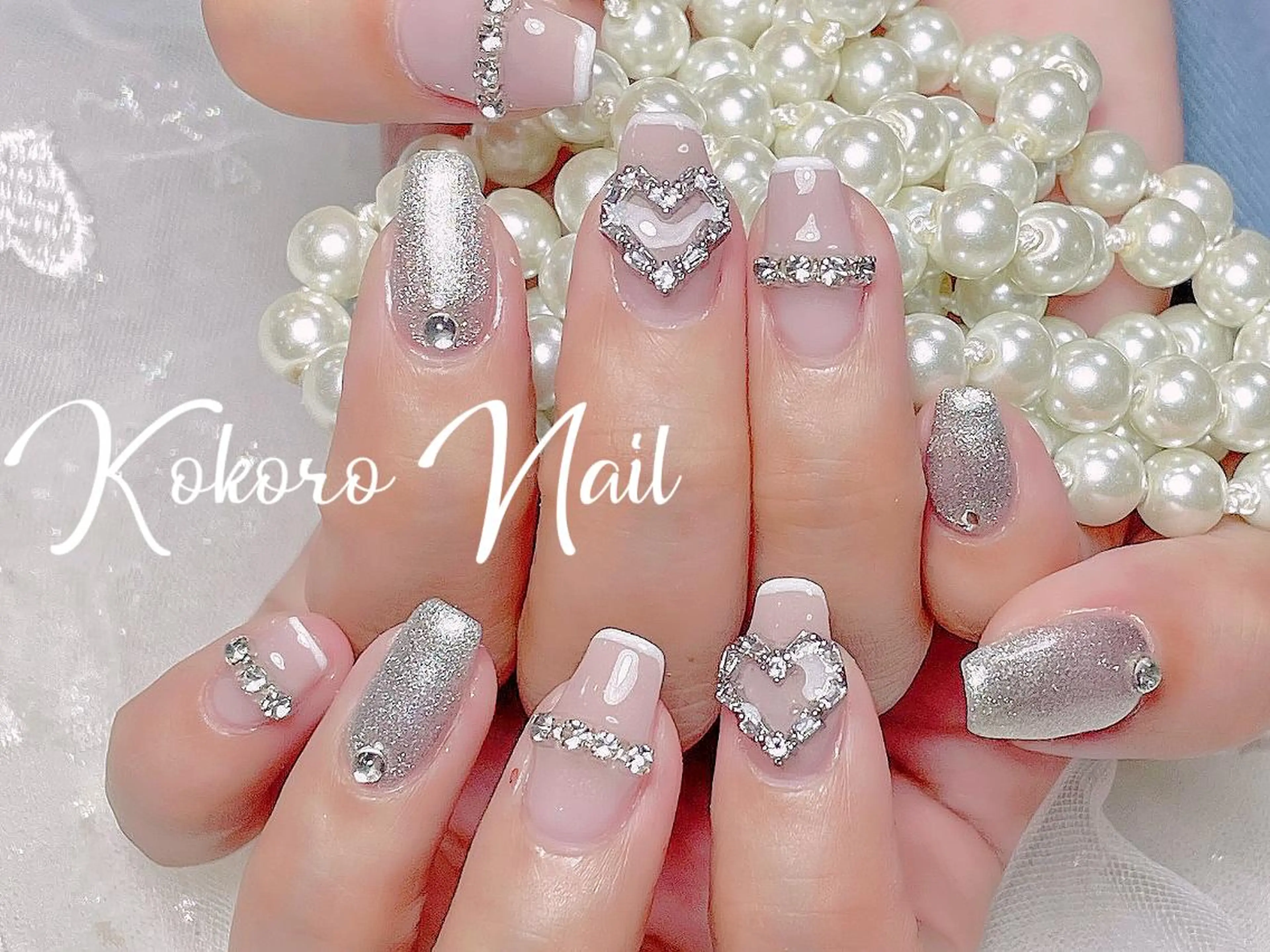 🌸オフなし持ち込みデザイン💎パーツつけ放題🌸(デザイン何本でもok）（ジェルオフあり+500円)の写真