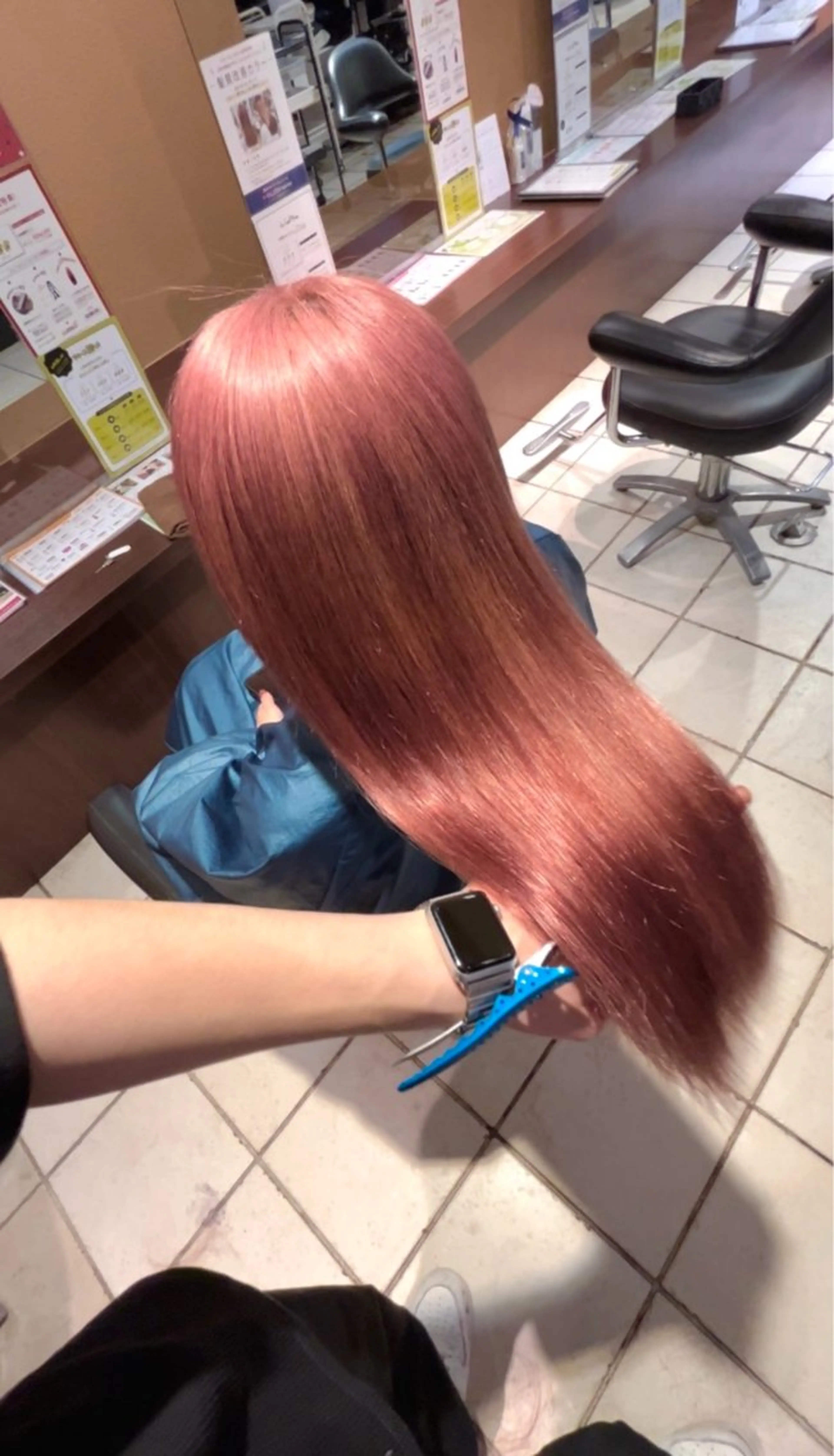 カラー ベージュカラー ピンクカラー ピンクベージュ カット ヘアカラー トリートメント バレイヤージュ／ ブリーチ/鎌田のヘアスタイル