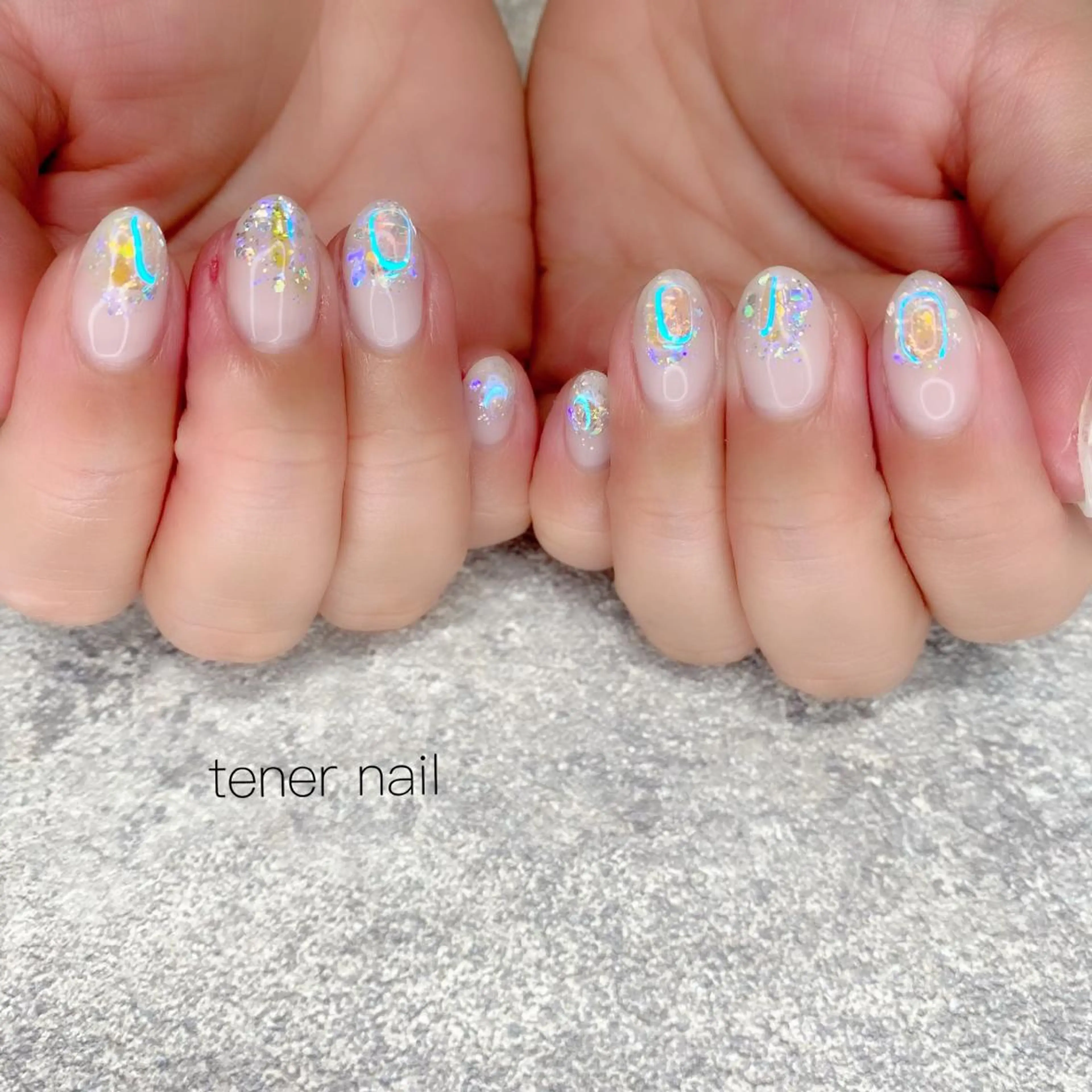 ネイル 韓国ネイル ストーンネイル tener  nail  テネルネイル所属・テネルネイル tener nailのネイルデザイン