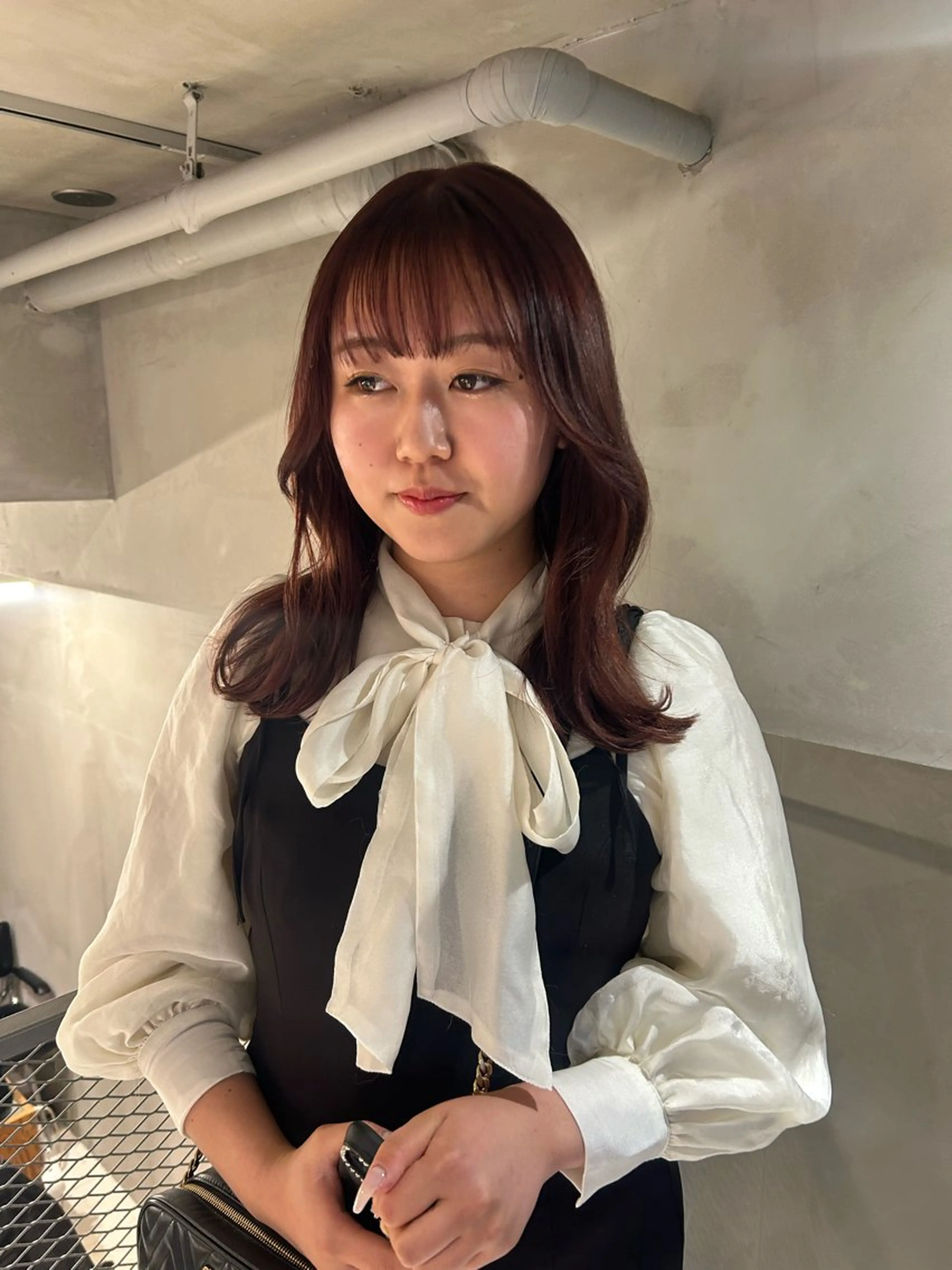 ミディアム カラー ブラウンカラー ピンクカラー ピンクブラウン カット ヘアカラー トリートメント 透明感カラー🫧 nanohaのヘアスタイル