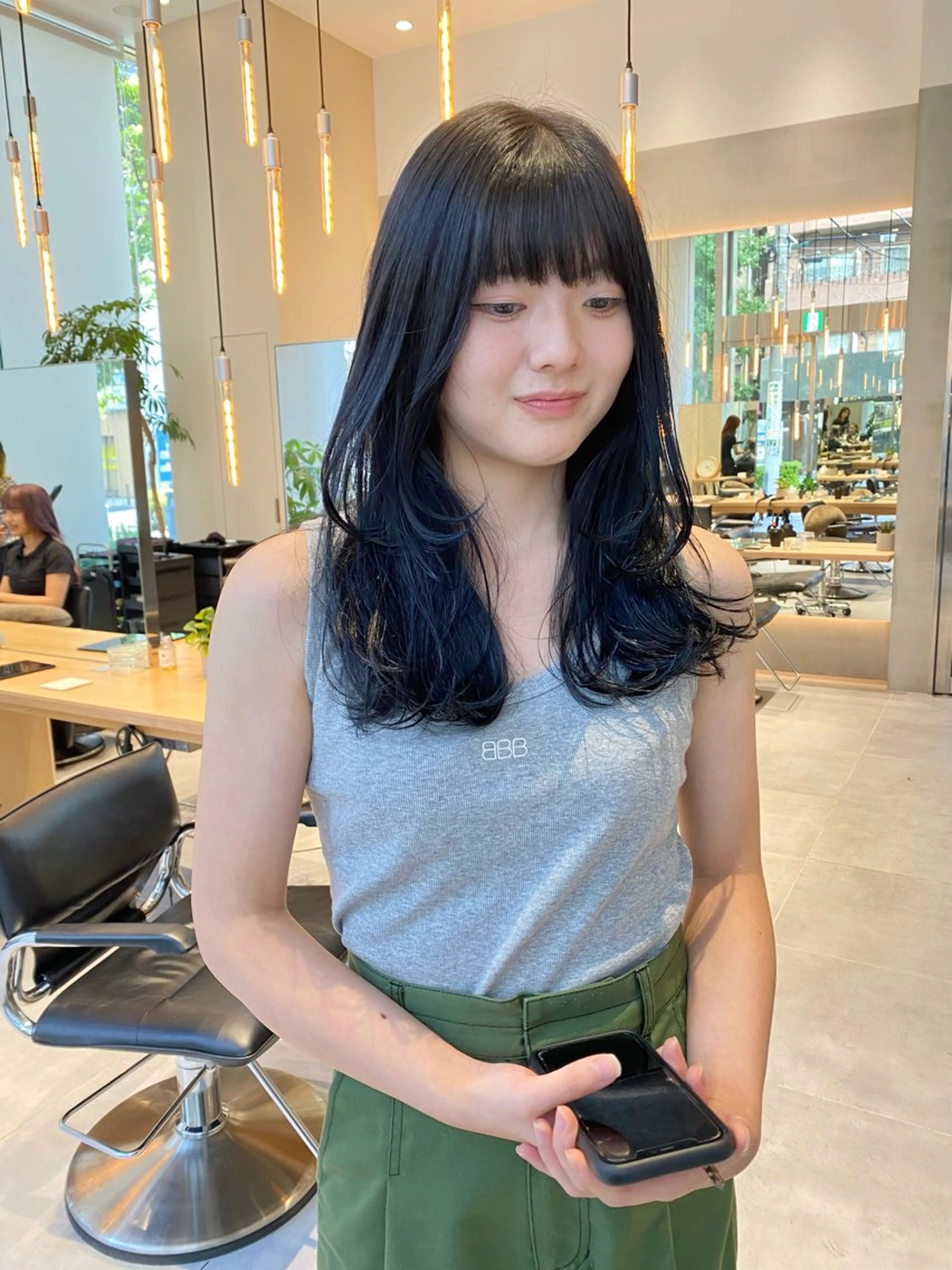 ロング カラー カット ヘアカラー トリートメント ヘアセット 韓国レイヤーカット 🇰🇷mireiのヘアスタイル