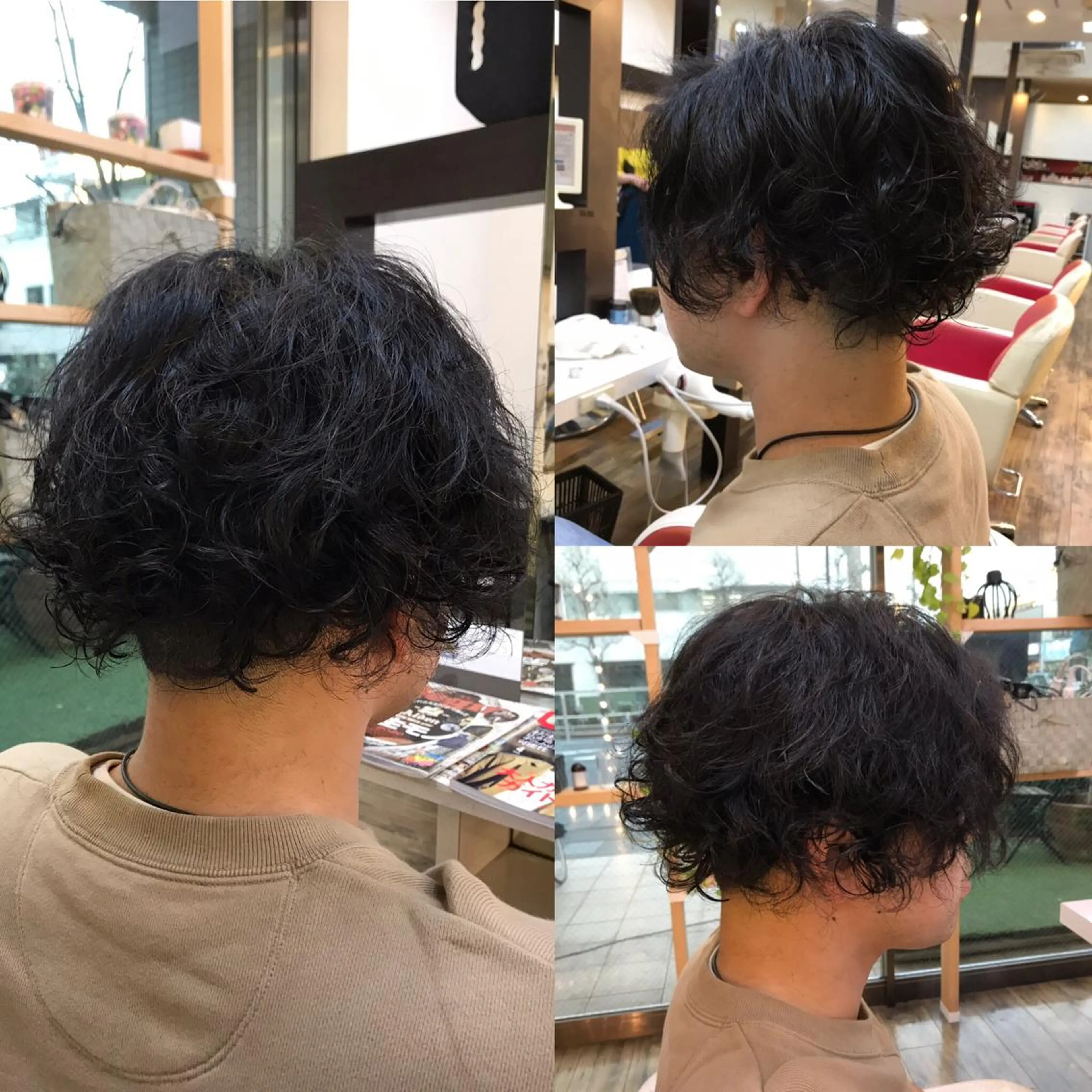 ミディアム メンズ ミディアムパーマ メンズパーマ 赤羽、髪質改善サロン 吉野リョウスケのヘアスタイル