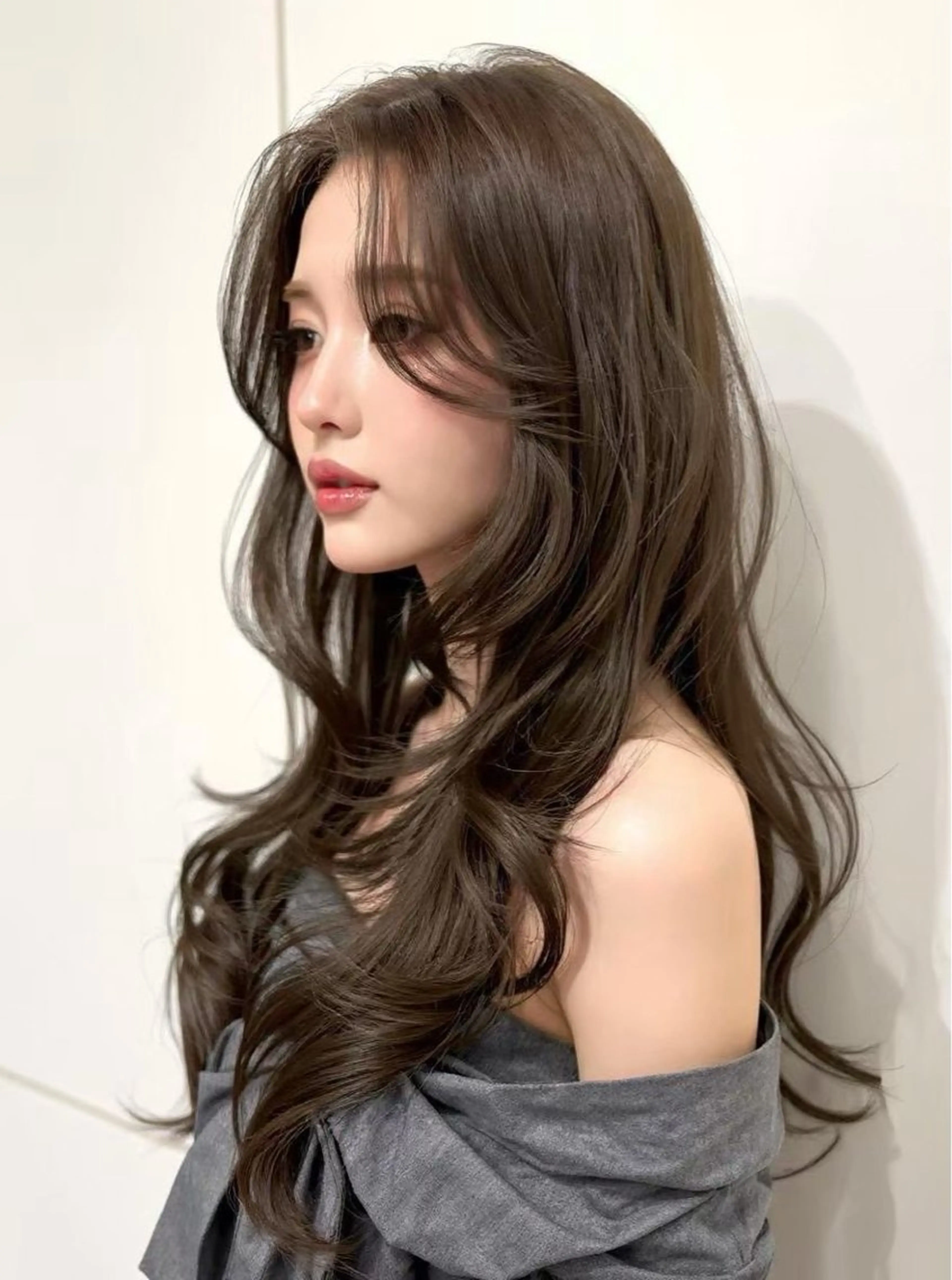 ロング パーマ 韓国風ヘア レイヤーカット 縮毛矯正 ストレートパーマ カット 縮毛矯正 トリートメント nex  the salon vlow所属・【韓国×美髪】 ANRIのヘアスタイル