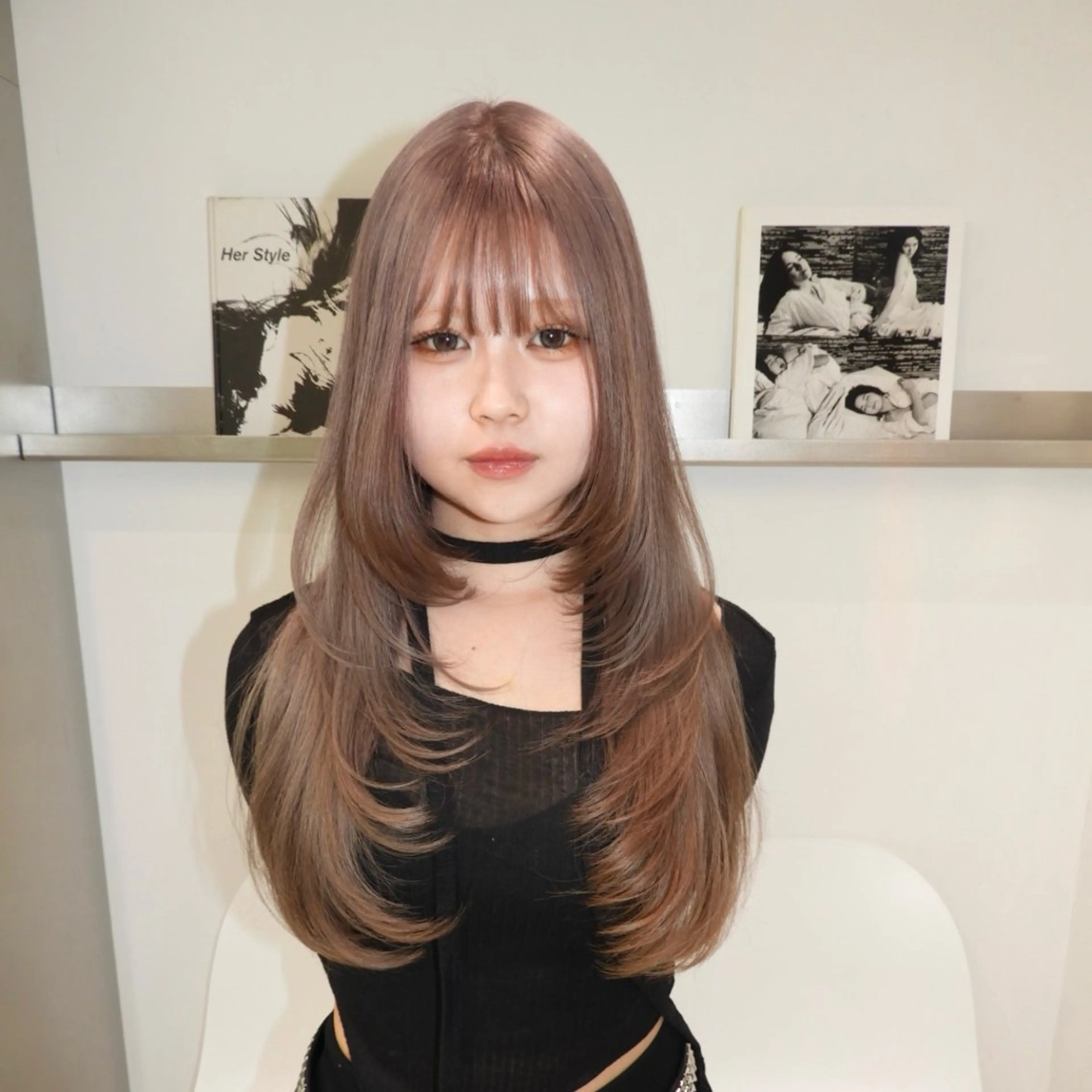 ロング カラー グレージュ ラベンダーカラー ラベンダーグレージュ ラベンダーグレー 🎀レイヤー/ カラー🐕🦺anのヘアスタイル