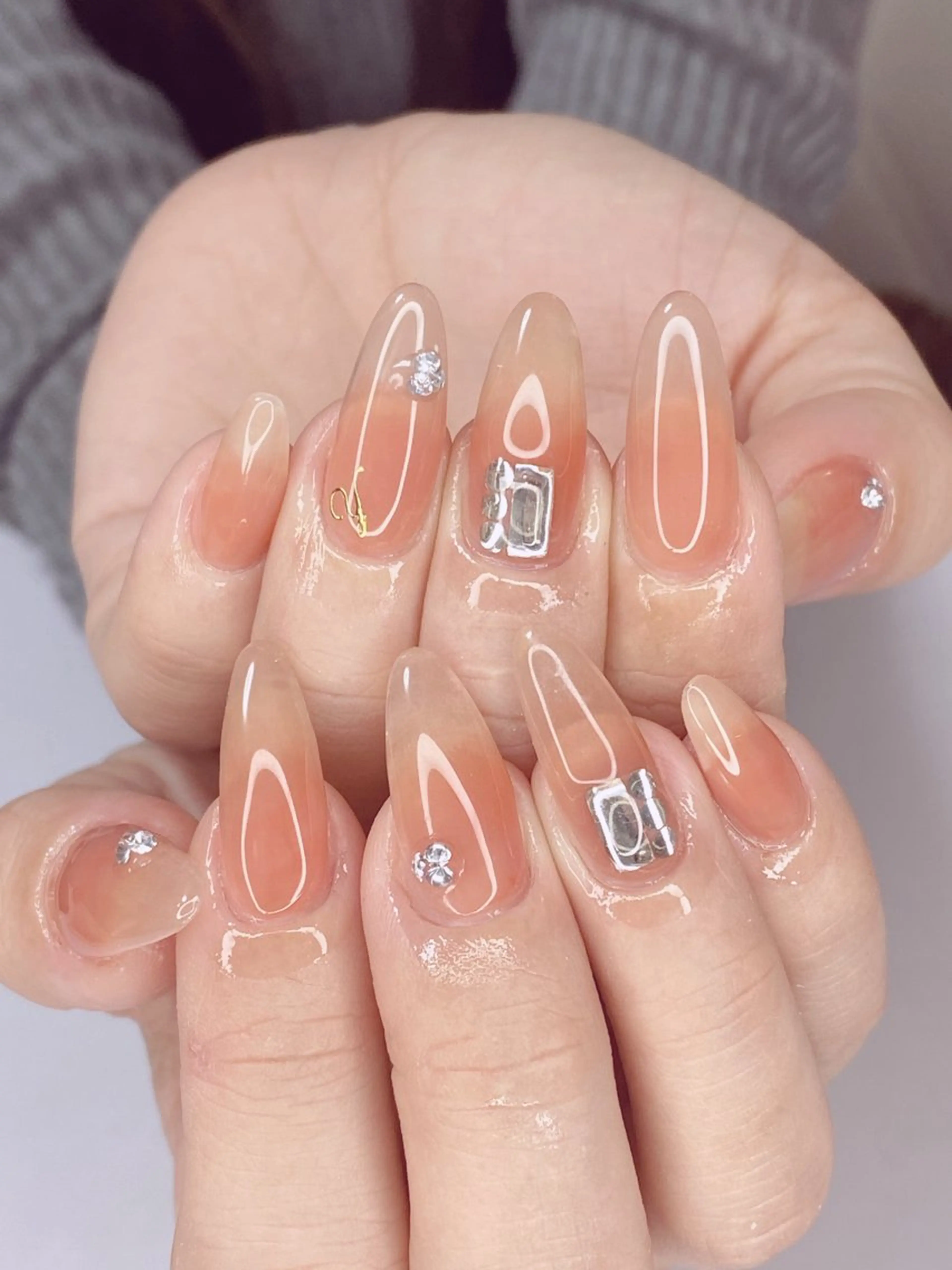 ネイル アートネイル オーロラネイル 桜ネイル クリアネイル フットネイル Ｎail Ｓalon ertiのネイルデザイン