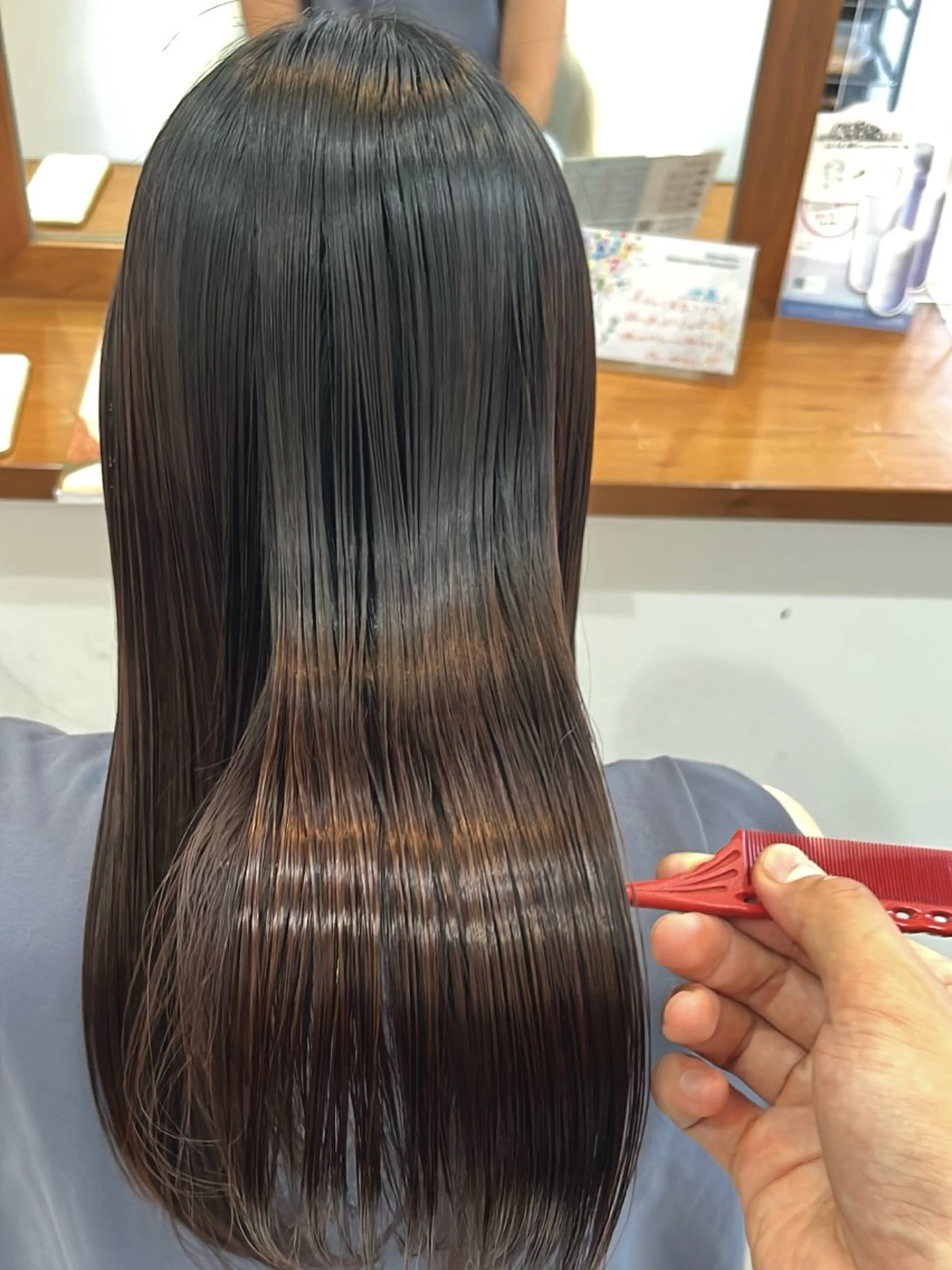 ロング パーマ 髪質改善 ストレートパーマ オートクチュールランコントレ西京極店所属・今在家 玲のヘアスタイル