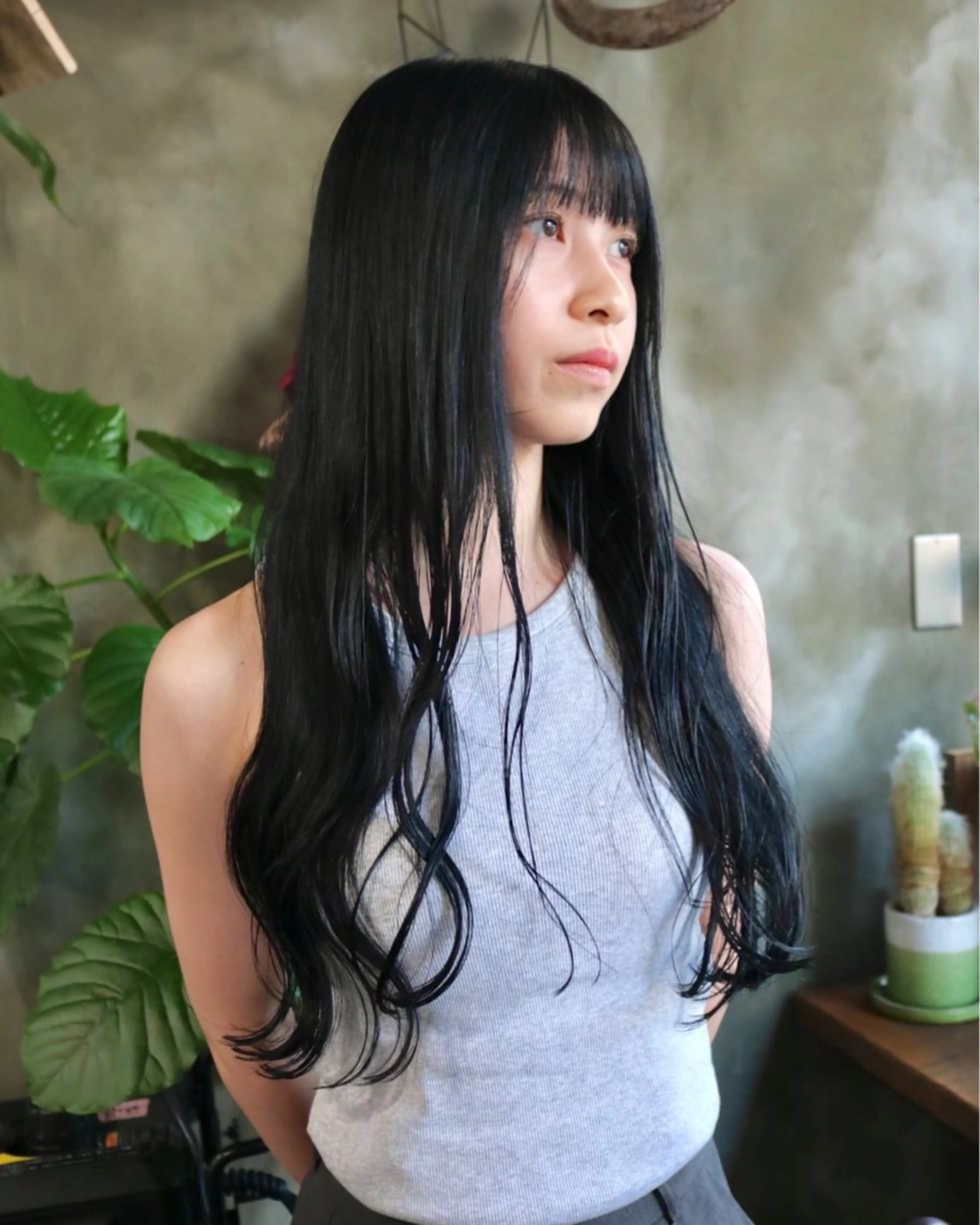 ロング カラー カット ヘアカラー トリートメント 木村陸弥 透明感/赤み消しのヘアスタイル