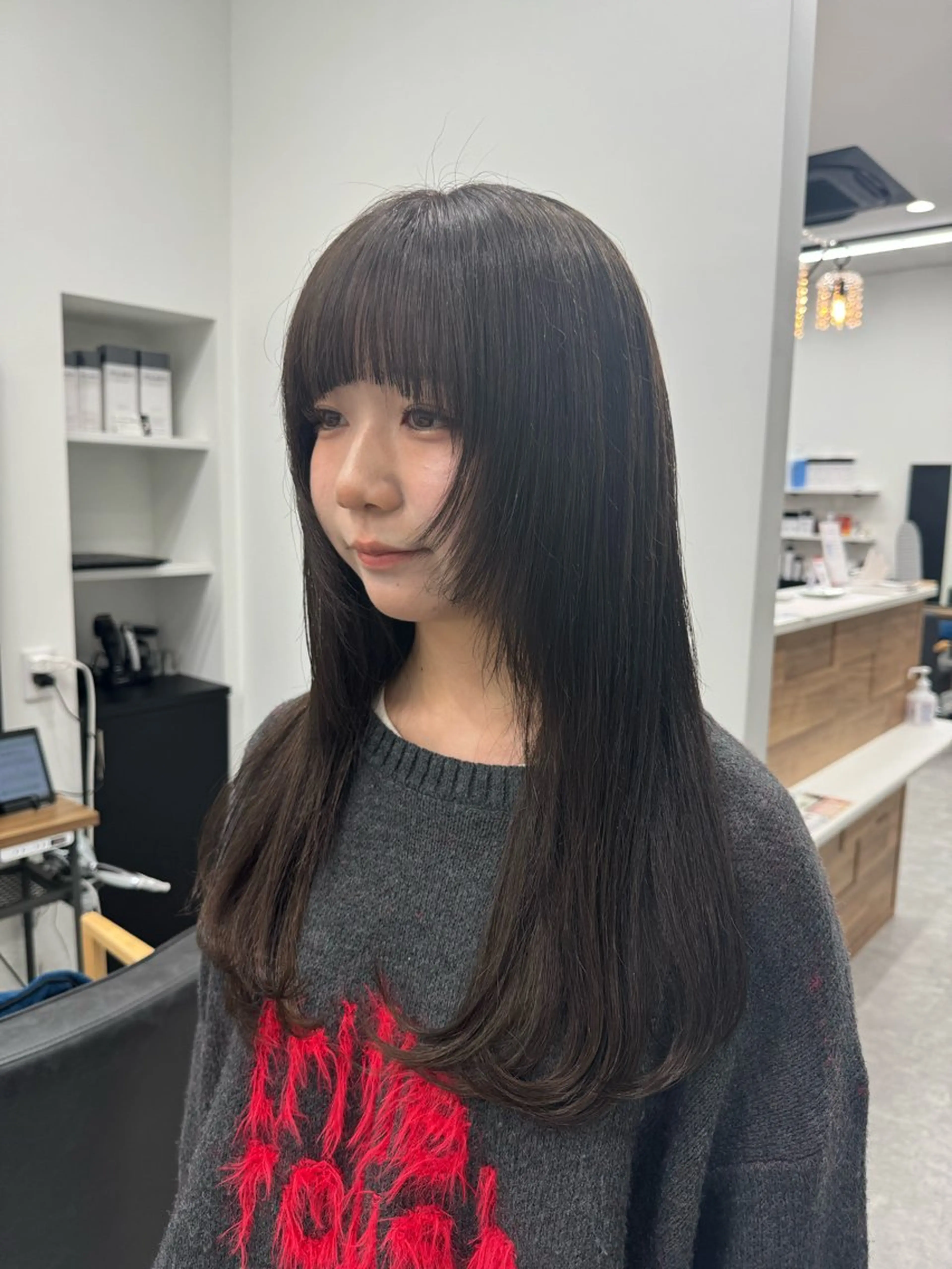ロング カラー 𝘀𝗮𝗲/柏の葉 / パーマモデルのヘアスタイル