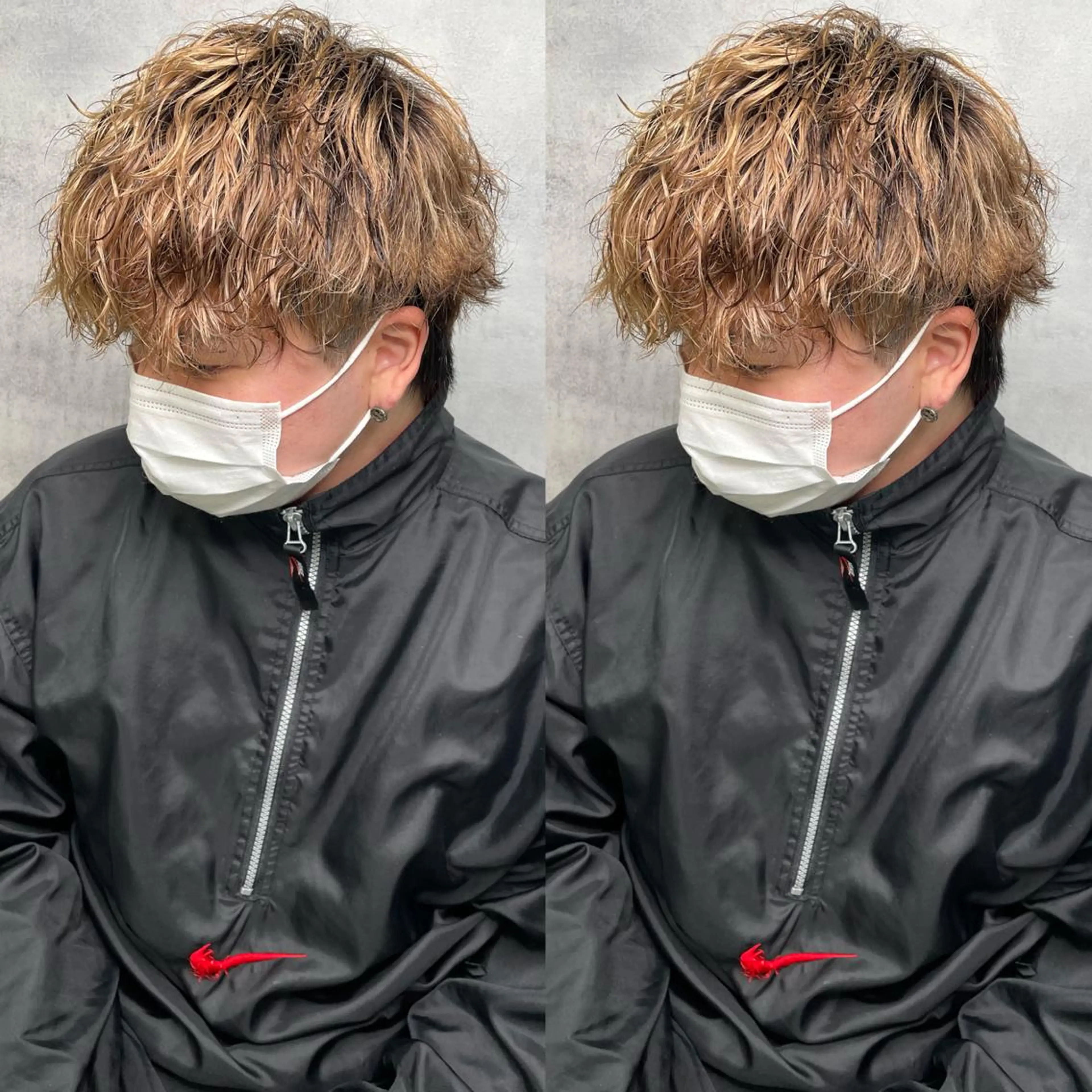 パーマ メンズ メンズブリーチ メンズパーマ Lit.富士 久保田風太のヘアスタイル