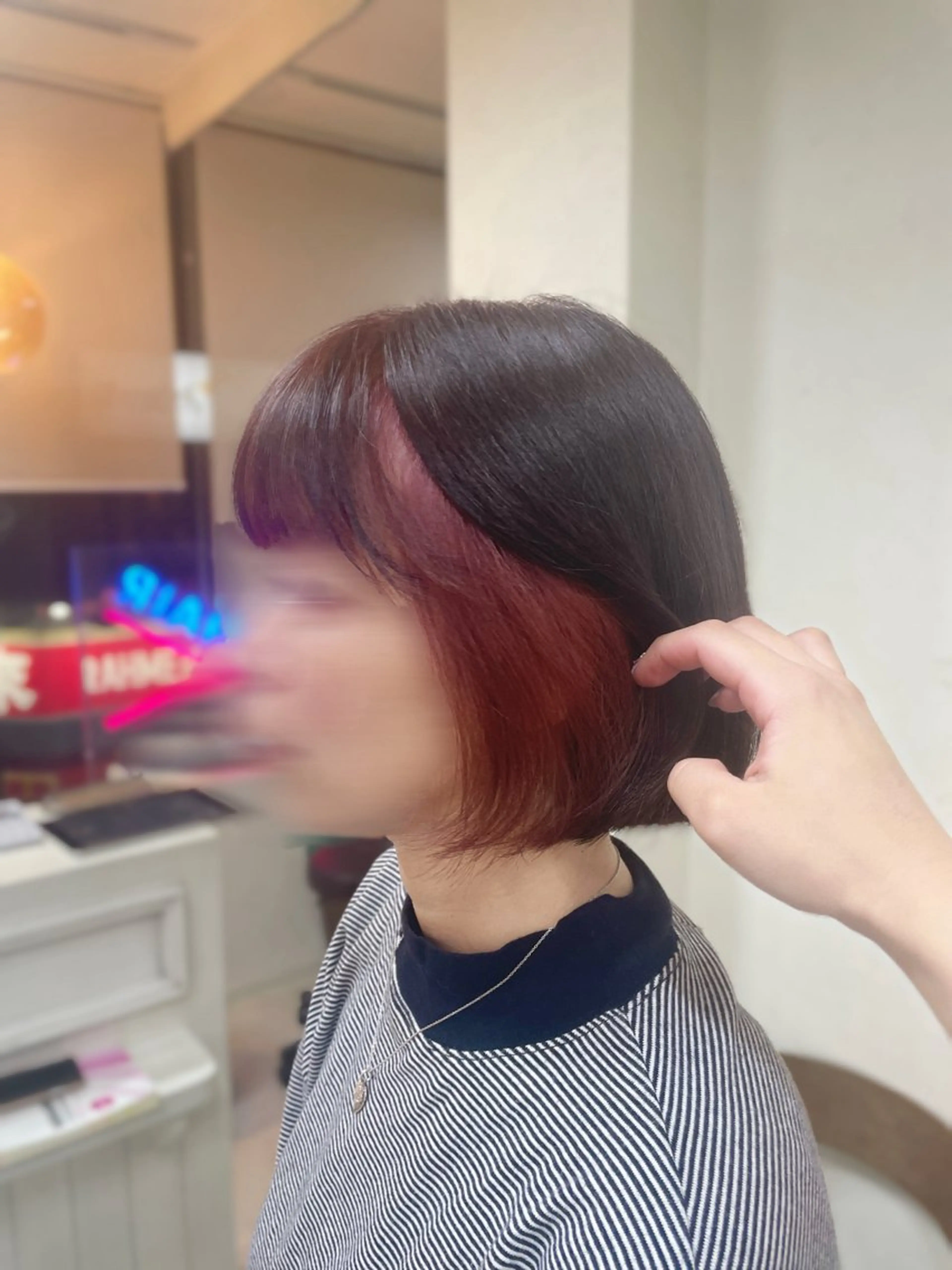 ミディアム カラー メンズ キッズ メンズブリーチ ブリーチ ヘアカラー Aoi /暖色カラー /ボブモデル募集🪐のヘアスタイル