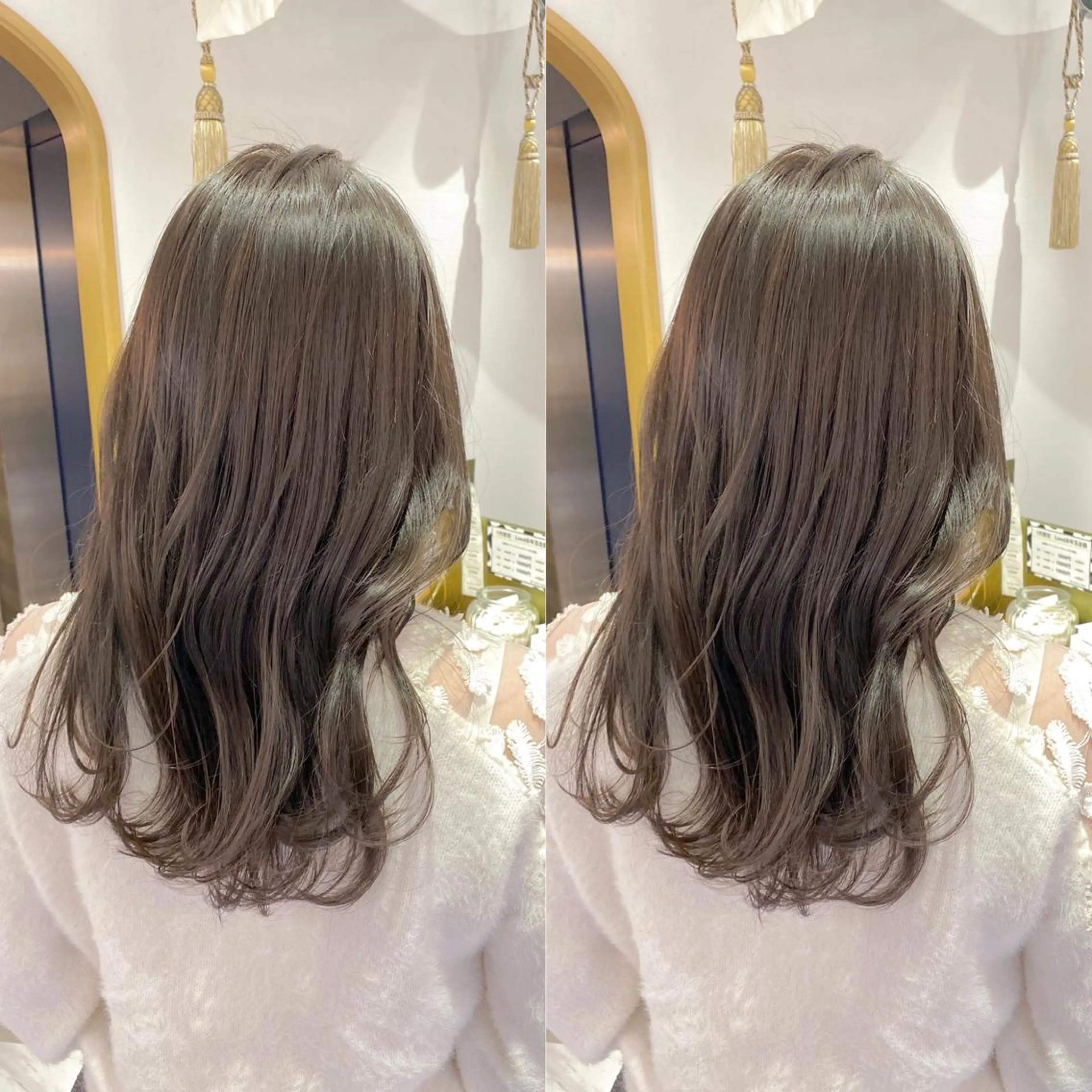ミディアム カット ヘアカラー トリートメント 韓国ヘア/レイヤー/ 髪質改善🫧西田のヘアスタイル