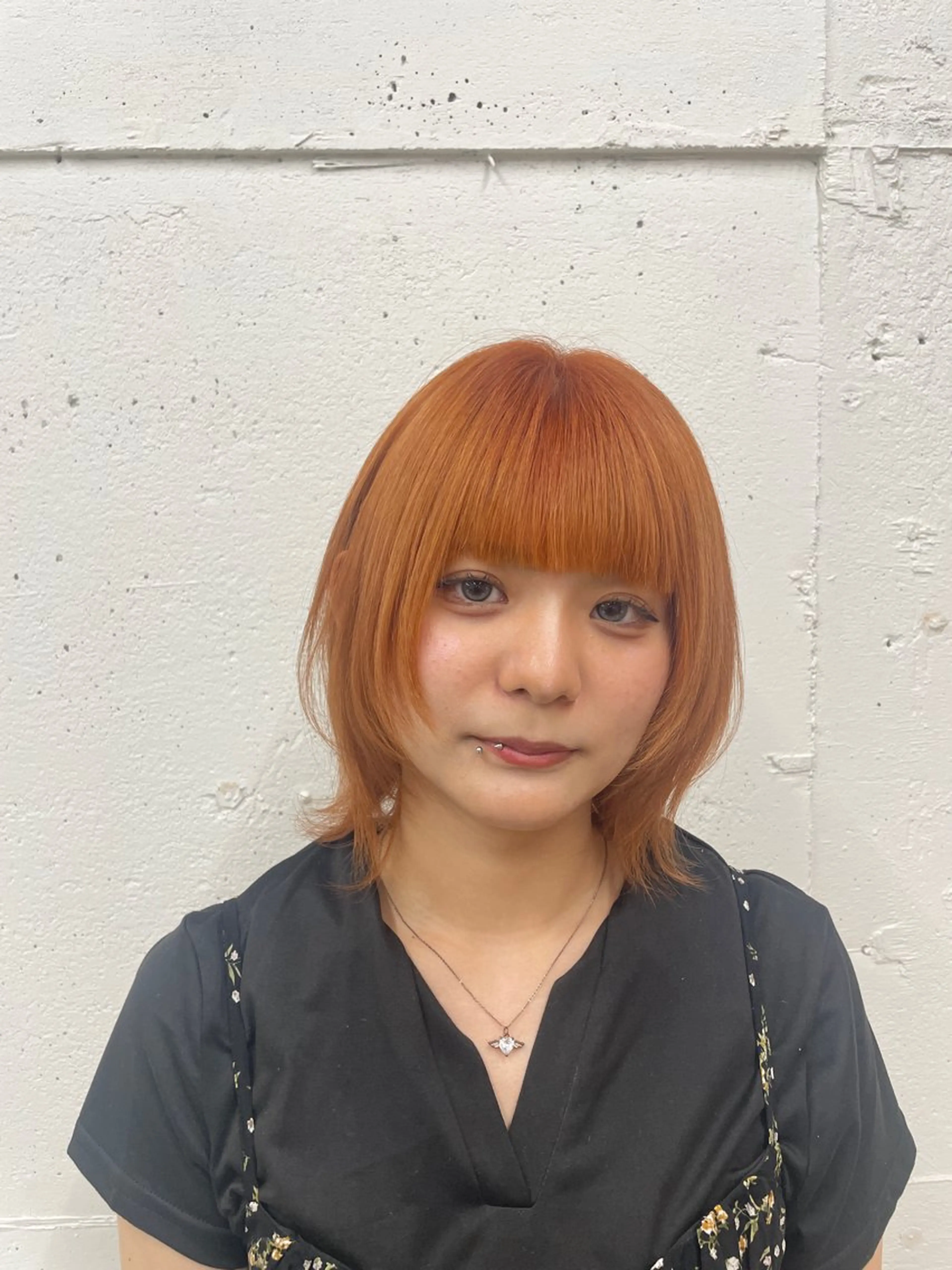 ミディアム カラー オレンジ ウルフカット suzu 🤍 【 grace 】のヘアスタイル