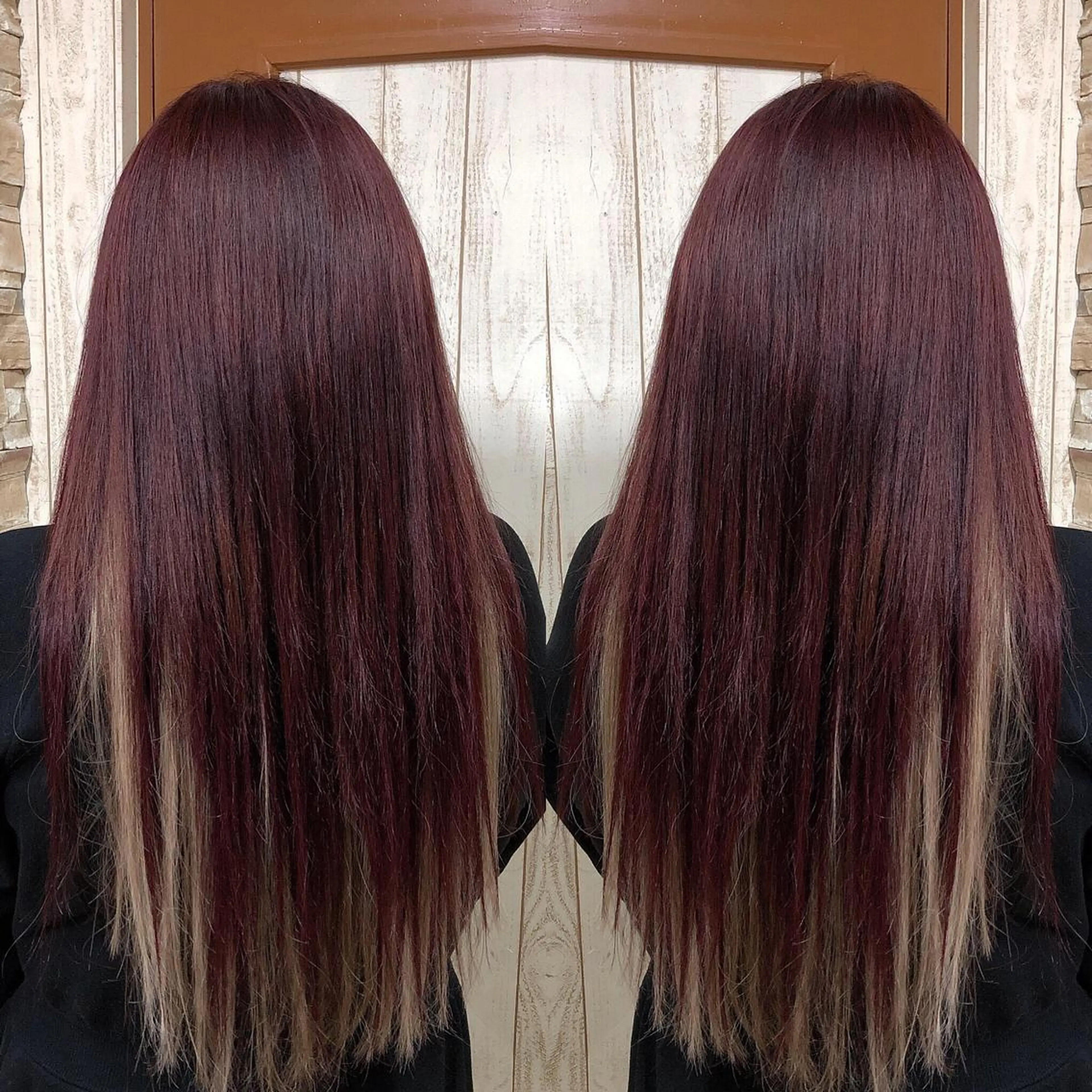 ロング カラー シールエクステ エクステ kr2s アメ村のヘアスタイル