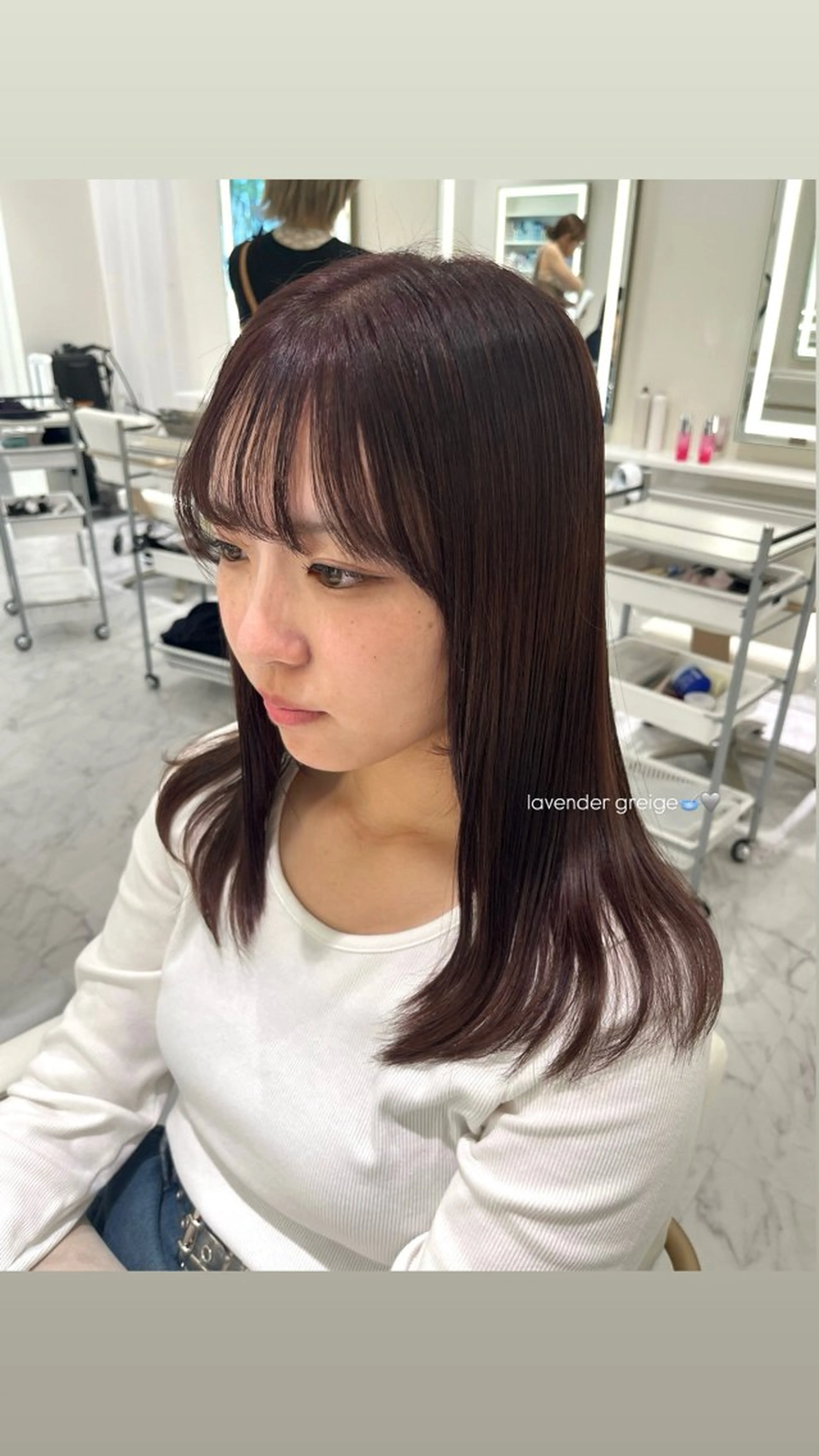 セミロング カラー ヘアカラー ParveMix 🌝🫧山本 玲南のヘアスタイル