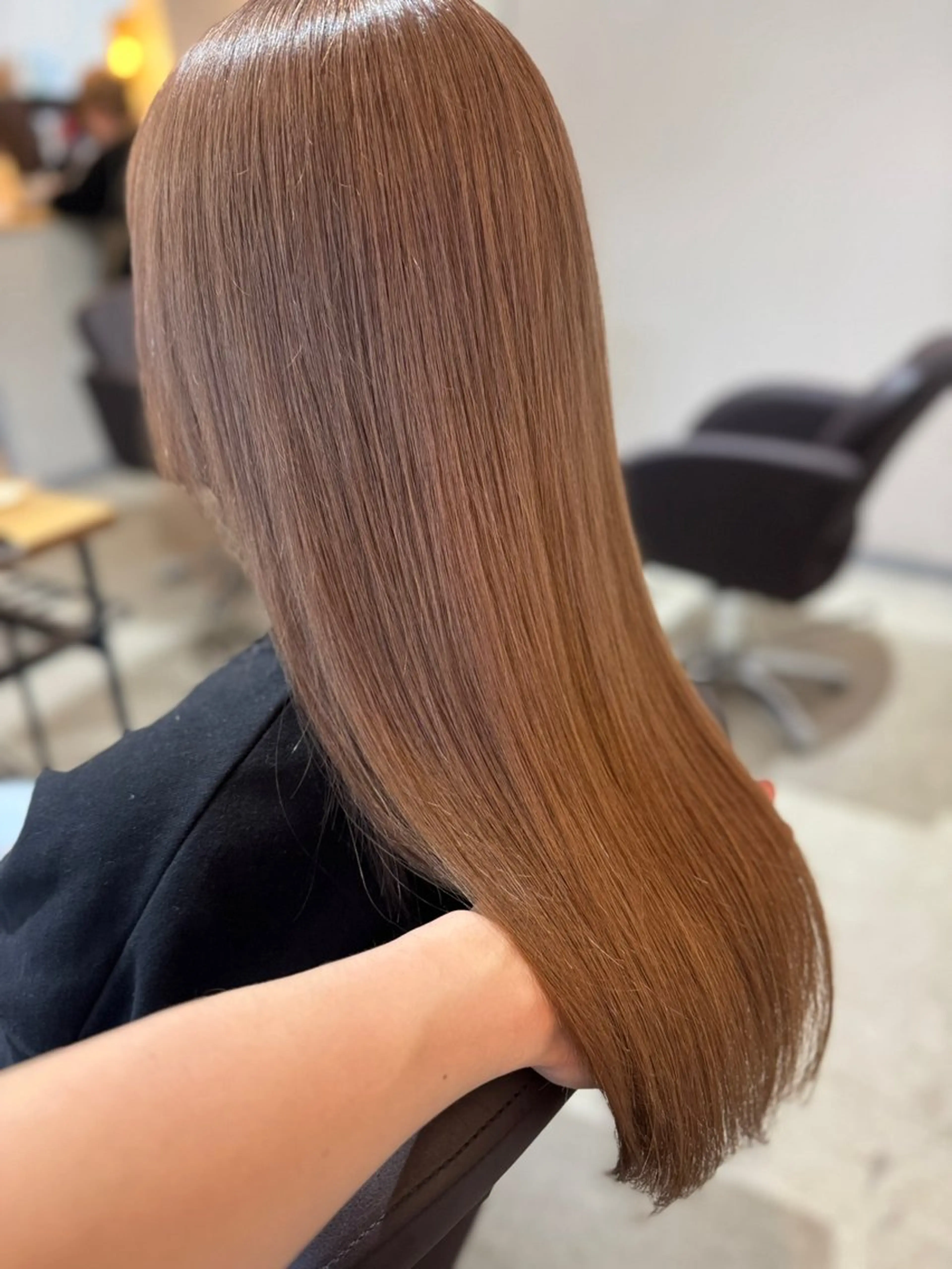 セミロング ボブ 韓国風ヘア レイヤーカット 縮毛矯正 ヘアカラー トリートメント ✨髪質改善美髪矯正✨ ボブ/切りっぱなし✨のヘアスタイル