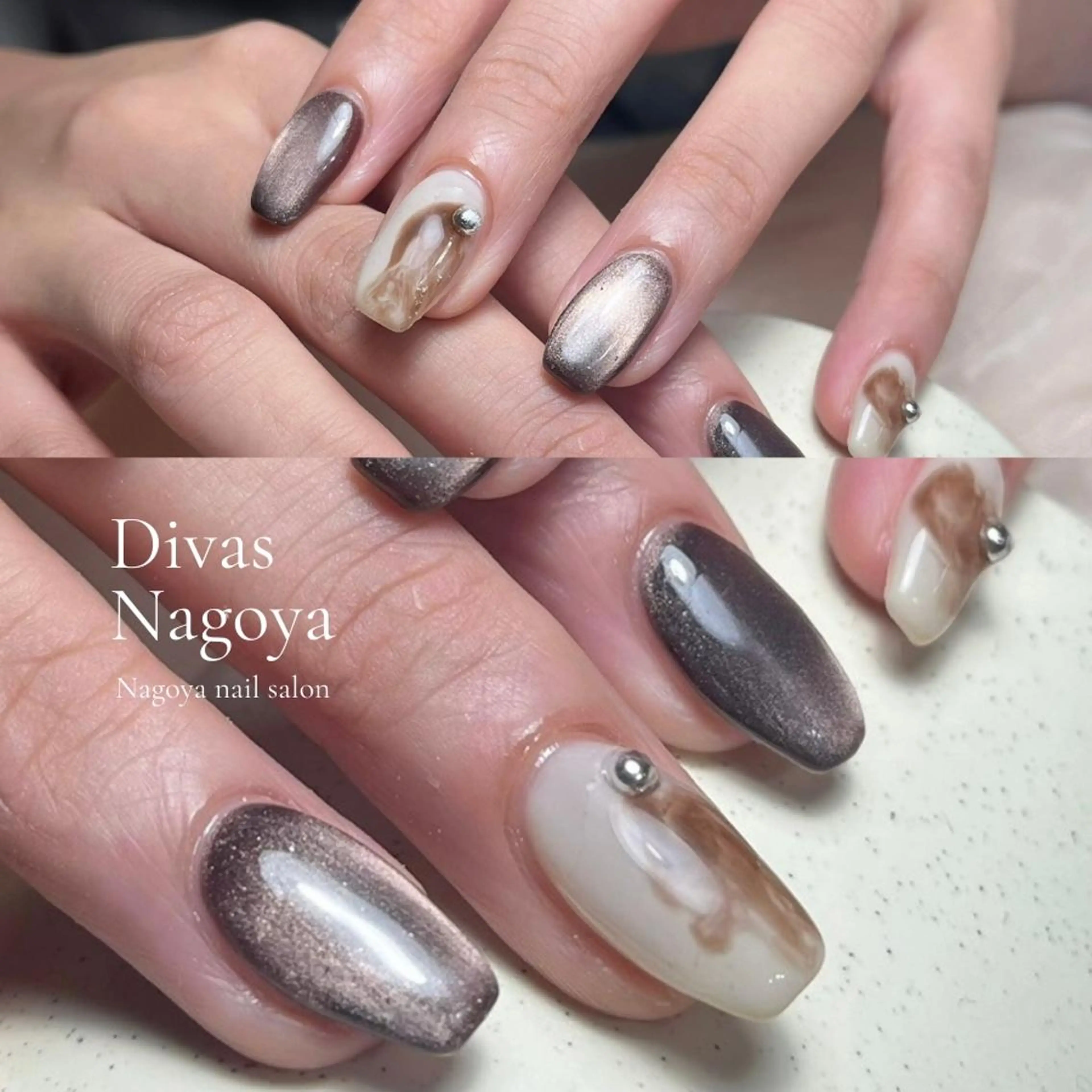 ネイル アートネイル 長さ出し ジェルネイル 韓国ネイル マグネットネイル 🎀Sakae D.d nail🎀のネイルデザイン