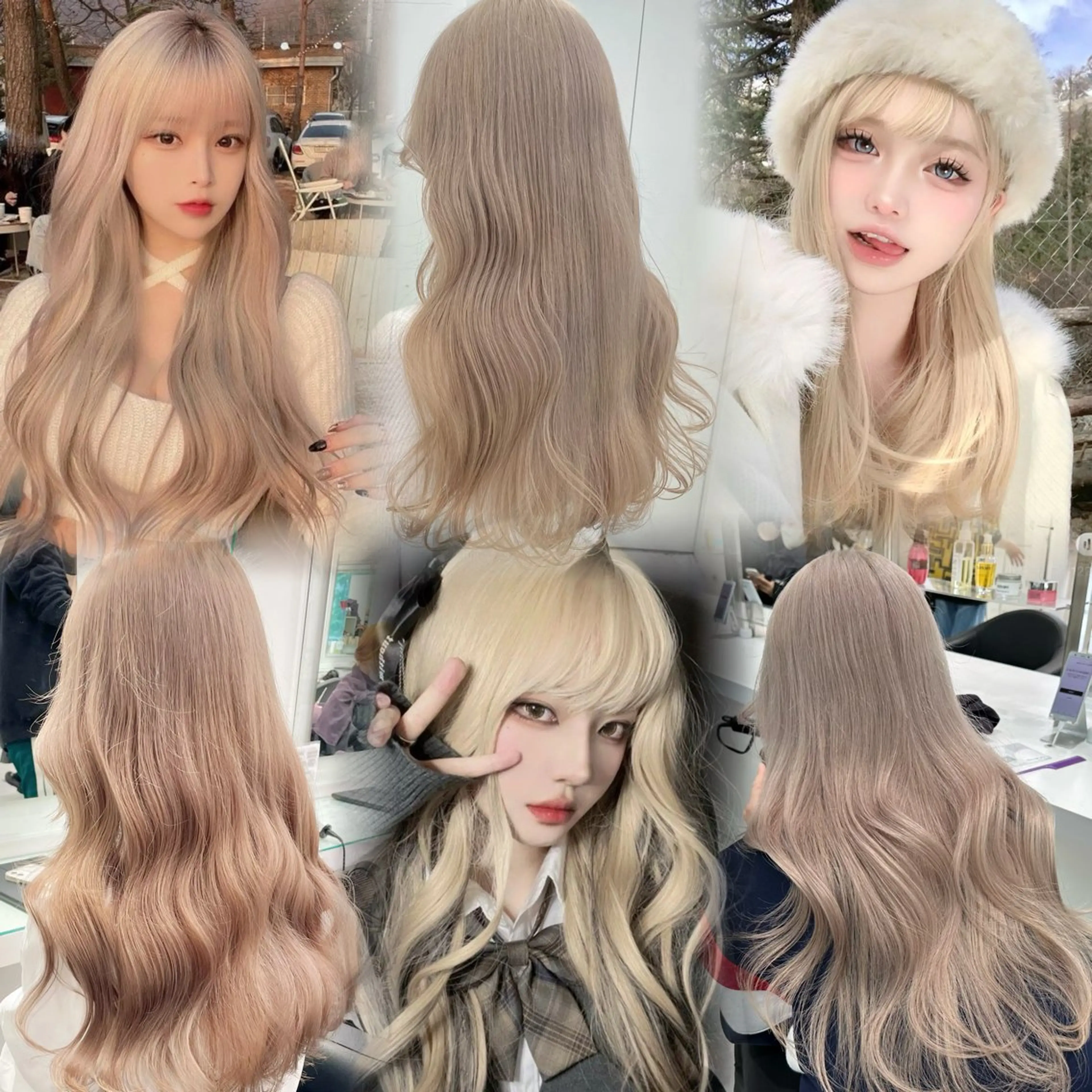 ロング カラー ヘアカラー トリートメント ヘアセット 艶髪グレージュ特化/ CHIKARAのヘアスタイル