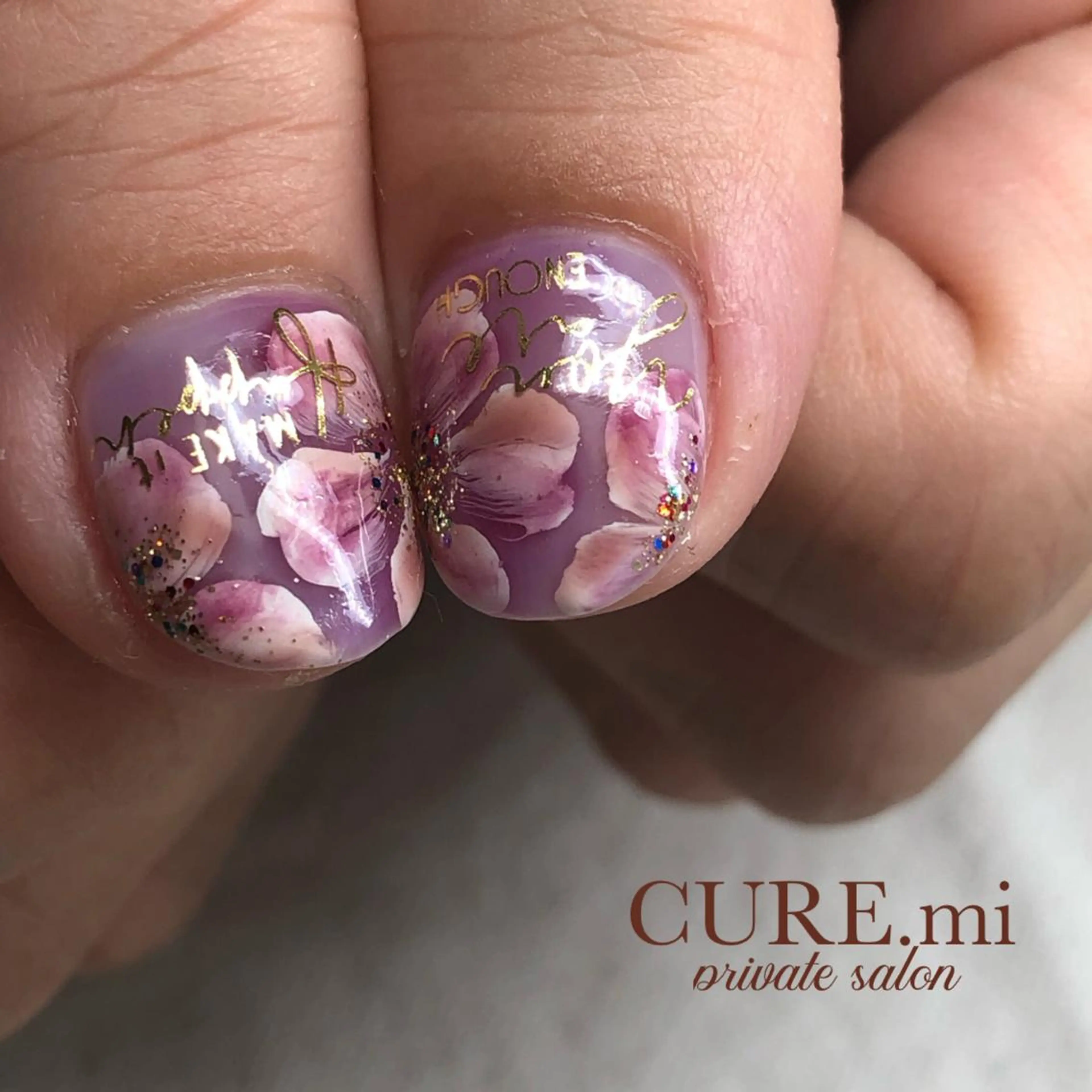 ネイル フラワーネイル ピンク ハンドネイル ハンドケア CURE.mi所属・伊藤 美香のネイルデザイン