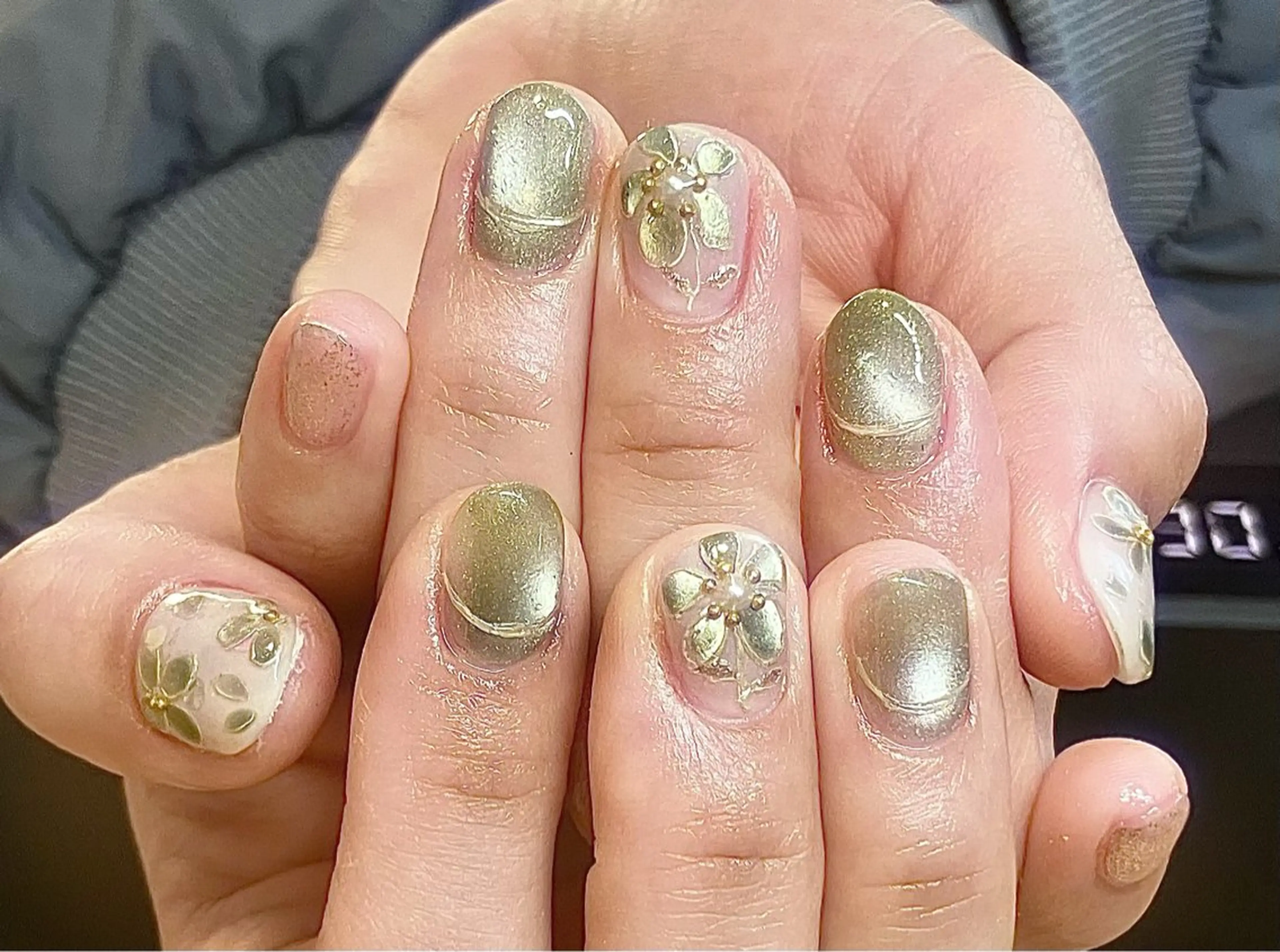 ネイル アートネイル ジェルネイル キラキラネイル マグネットネイル 大理石ネイル(マーブル) ハンドネイル RinRin　nail所属・孔 ジンシェンのネイルデザイン
