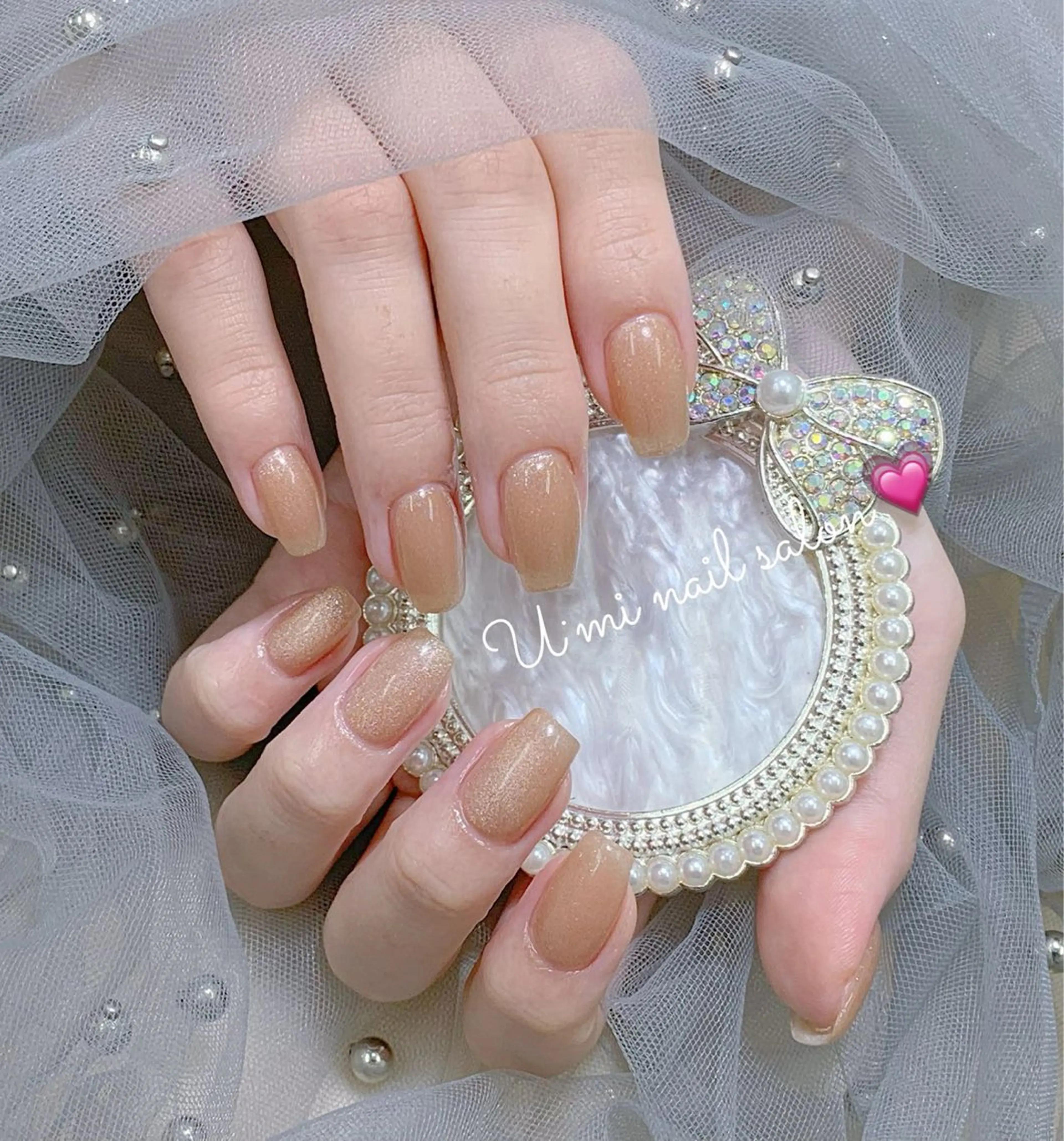 ネイル マグネットネイル マグネットワンカラー ワンカラーネイル ハンドネイル Ｕ·Mi nail salon所属・u・mi  上野御徒町パラジェルのネイルデザイン
