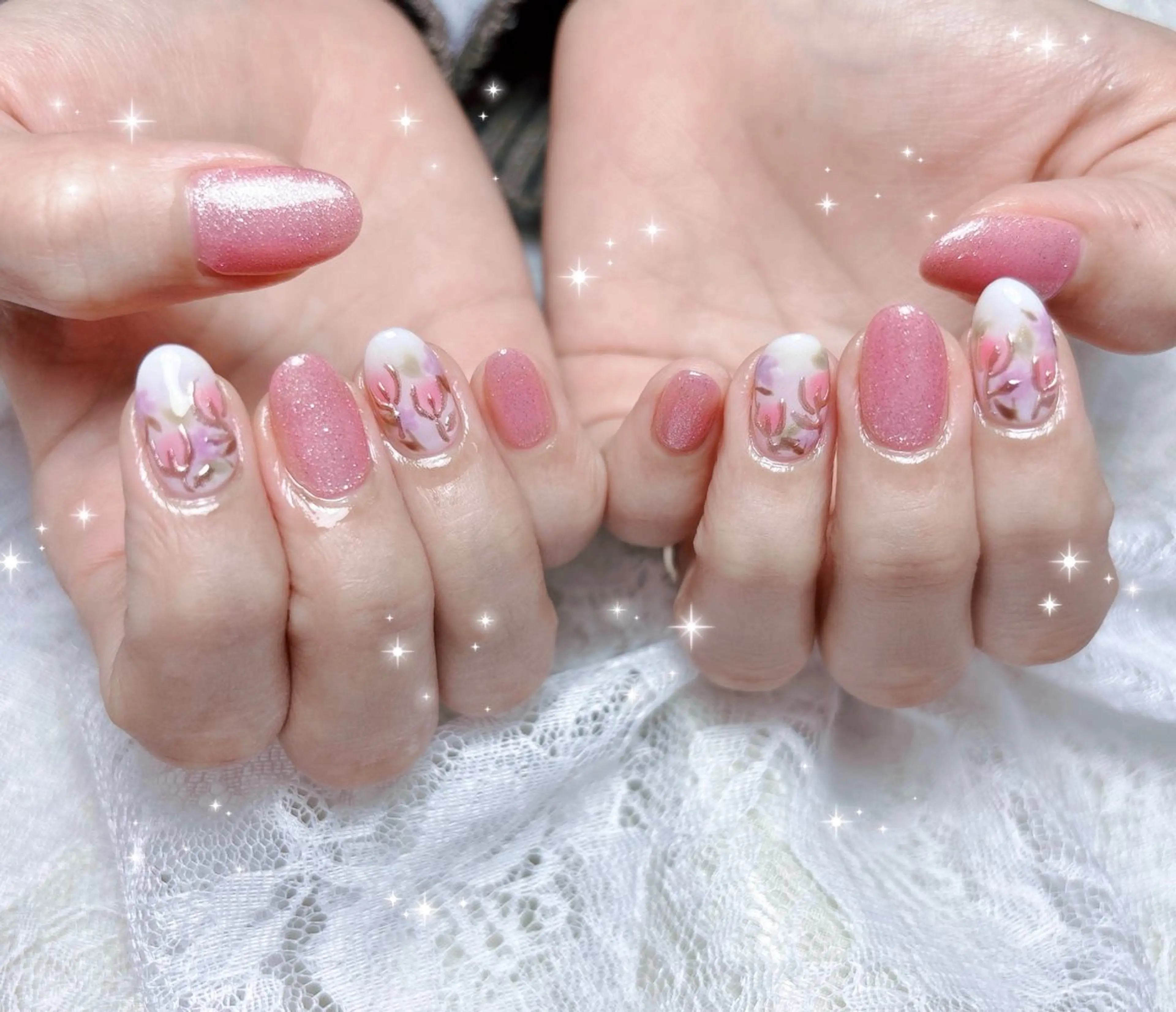ネイル アートネイル 春ネイル ハンドネイル FLARE NAIL フレアネイルのネイルデザイン