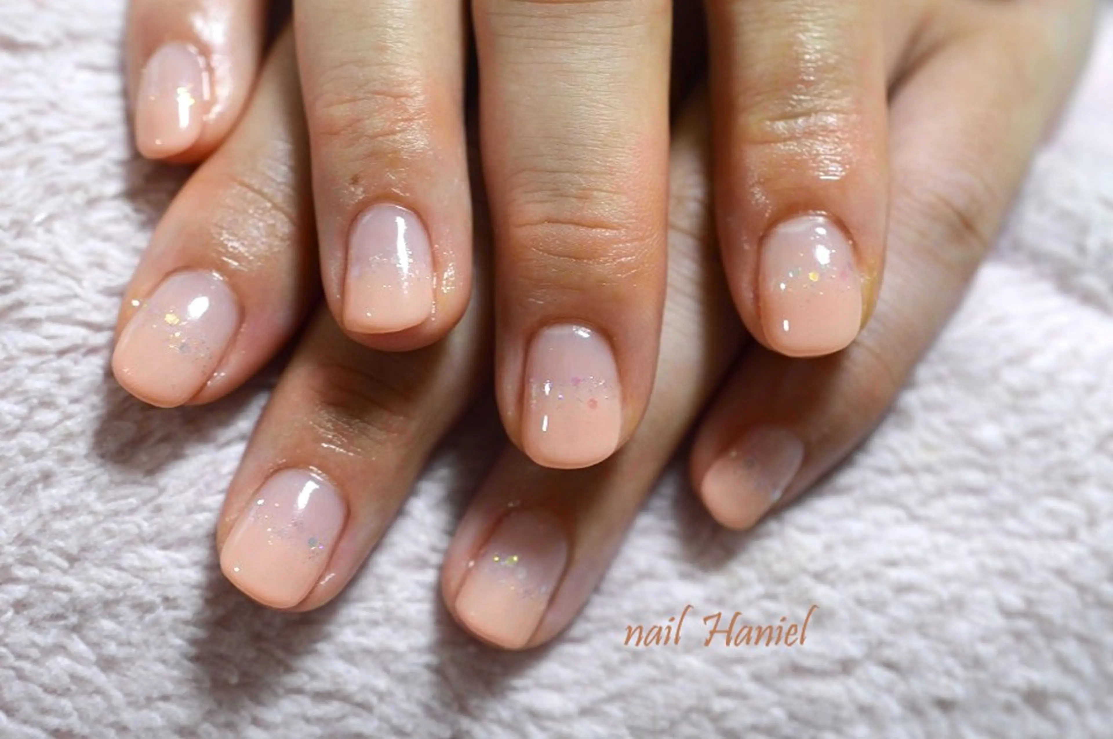 ネイル アートネイル ジェルネイル グラデーション ホログラムネイル オフィスネイル nail Haniel所属・半蔵門サロンハニエル 魅神 ちよのネイルデザイン