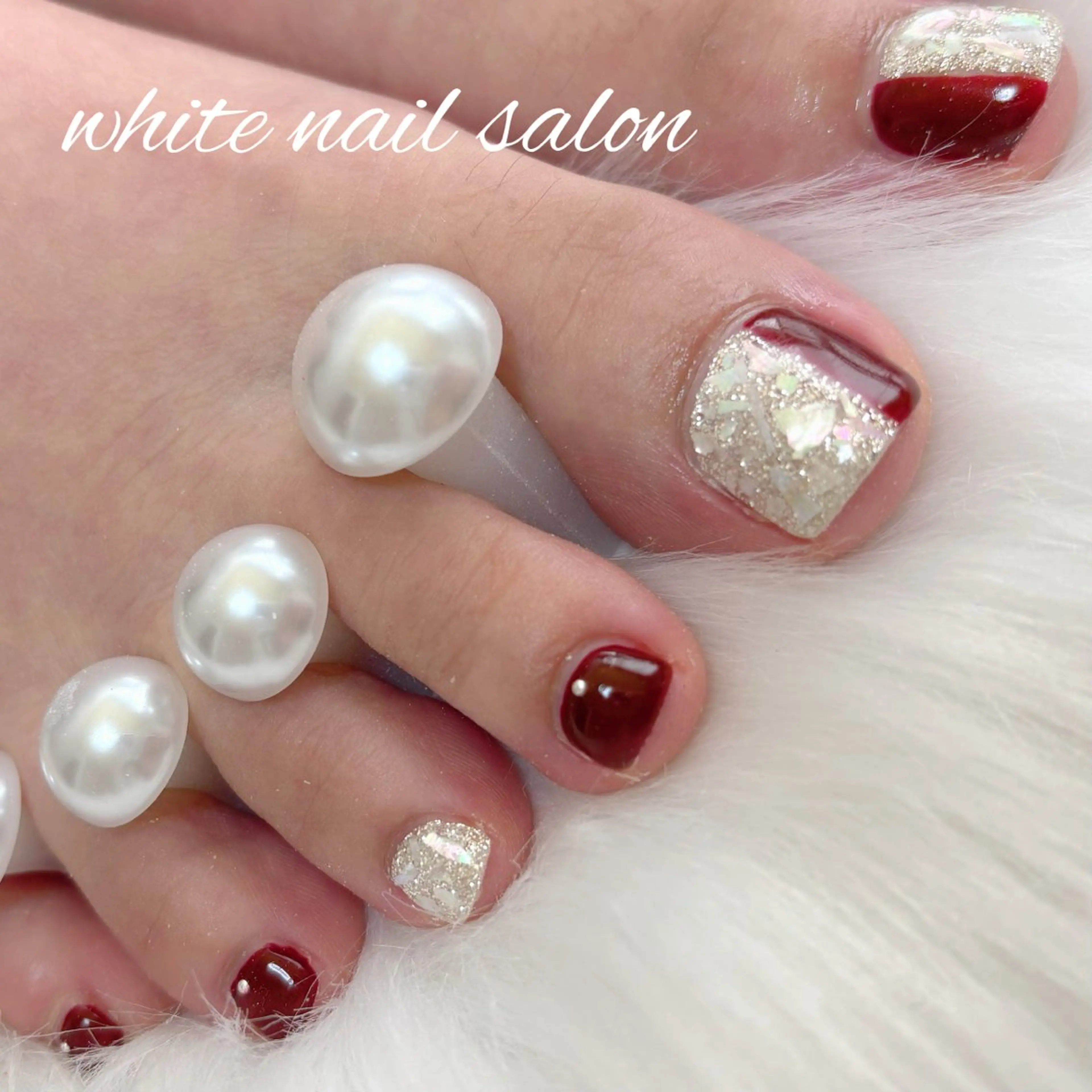 ネイル フットネイル フットネイル white nail salonのネイルデザイン