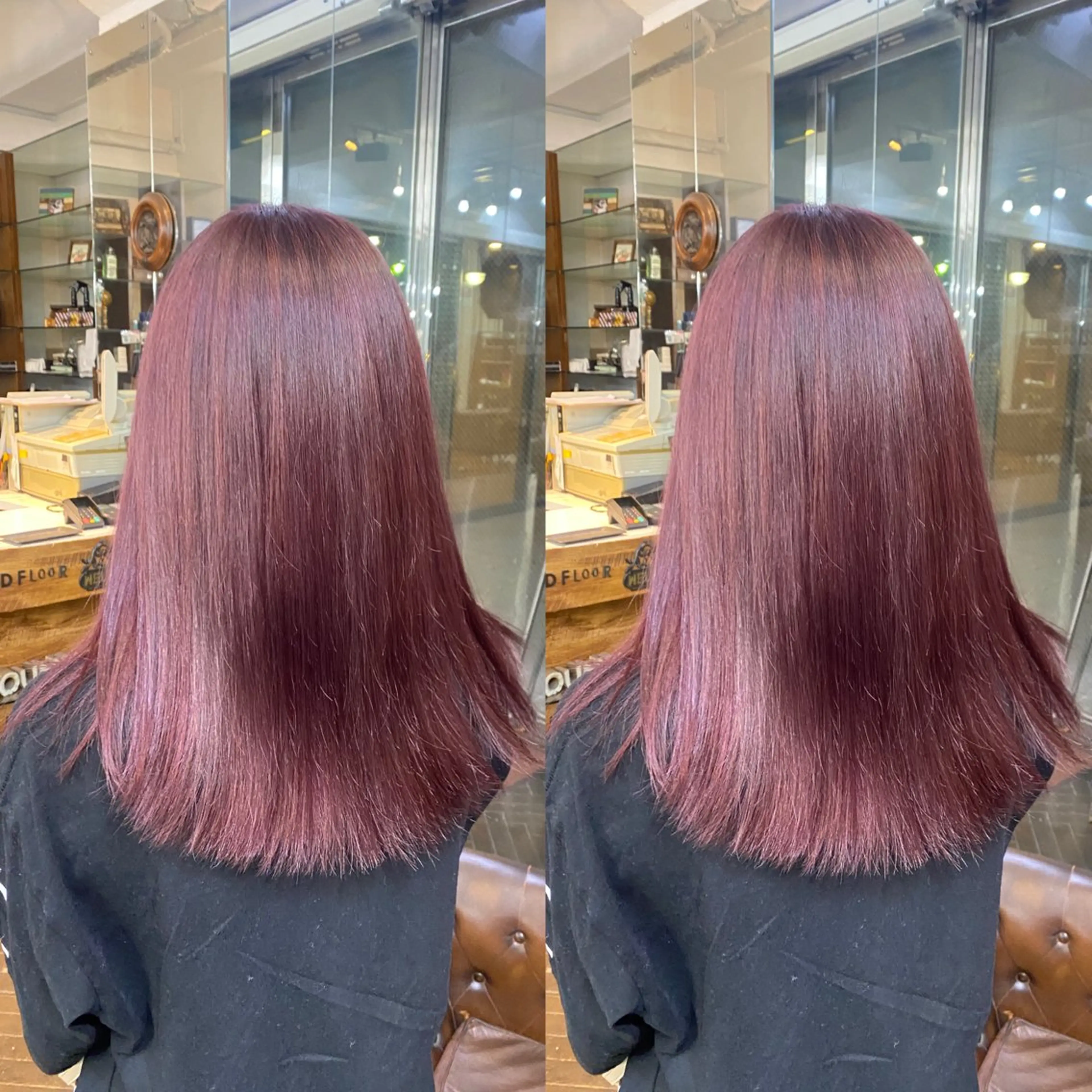 ミディアム カラー ピンクカラー ヘアカラー トリートメント ☻モエカ/石川町 元町中華街☻のヘアスタイル