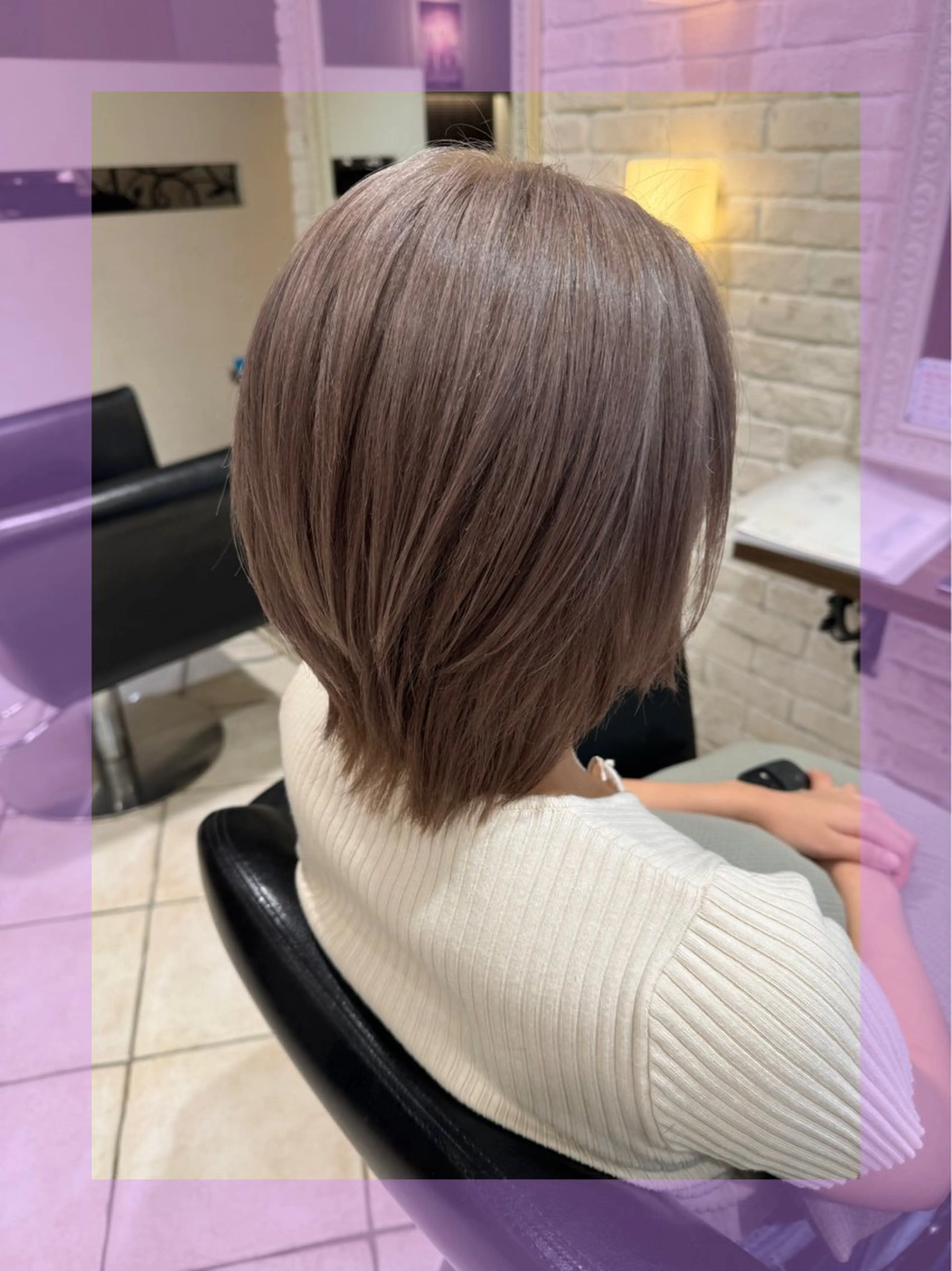 ミディアム カラー ヘアアレンジ グレージュ ヘアカラー 🦄ブリーチ💜エク ステ💜MIU🦄のヘアスタイル