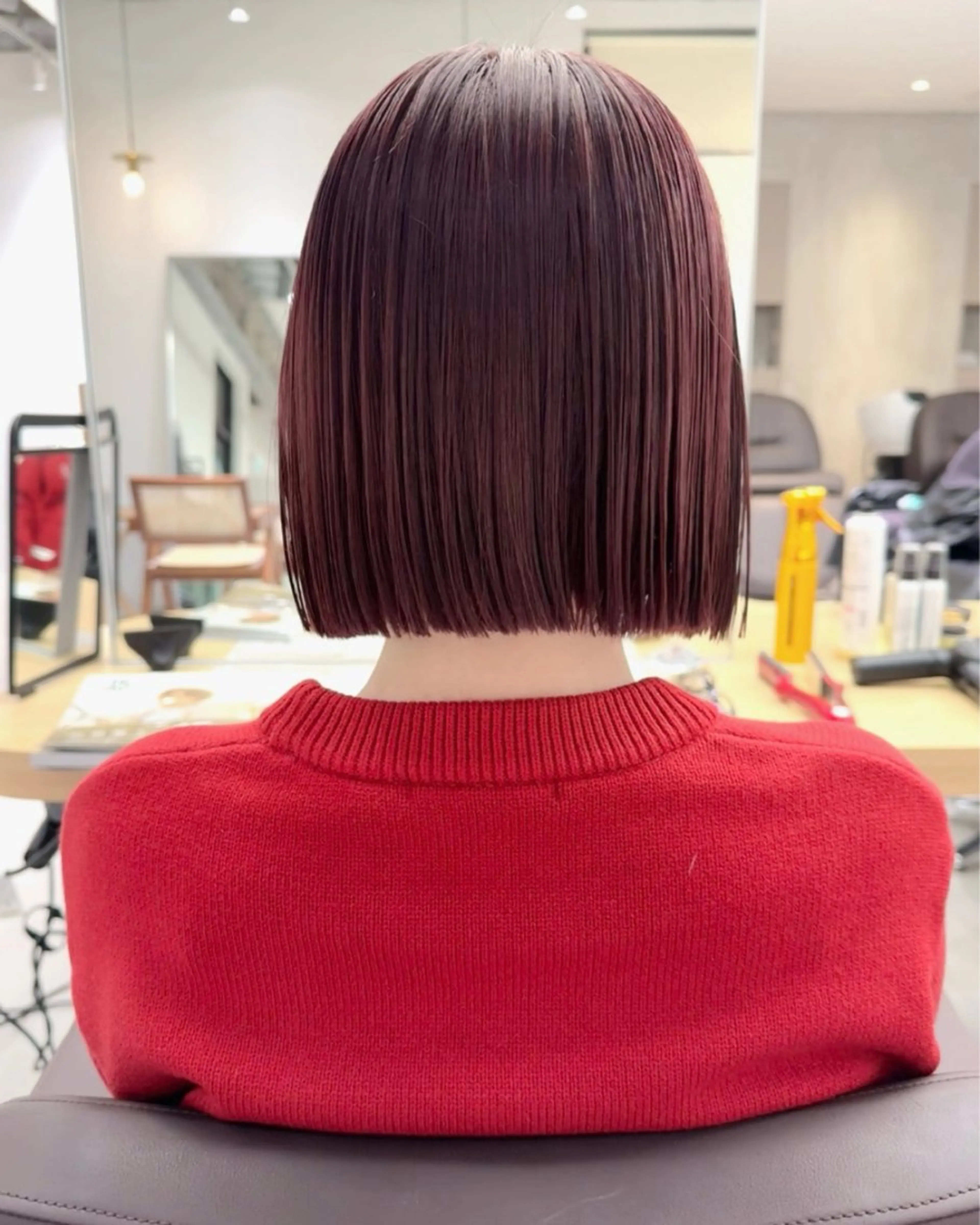 ショート 切りっぱなしボブ ボブ 韓国風ヘア 縮毛矯正 カット ヘアカラー hollo渋谷所属・🇰🇷タッセルボブ /DAIKIのヘアスタイル