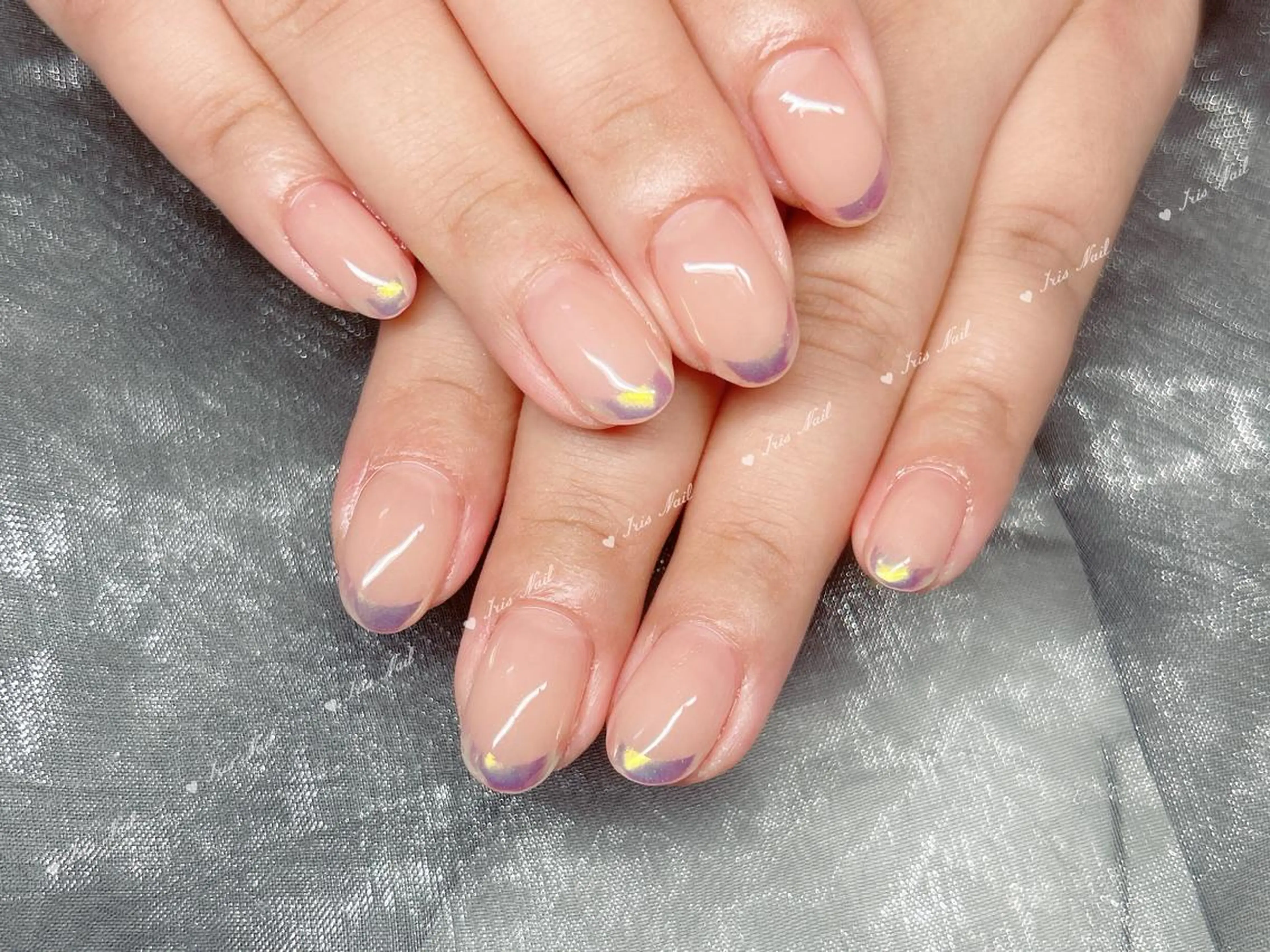 ネイル オーロラネイル フレンチネイル キラキラネイル ハンドネイル ハンドケア IRIS NAIL大塚のネイルデザイン