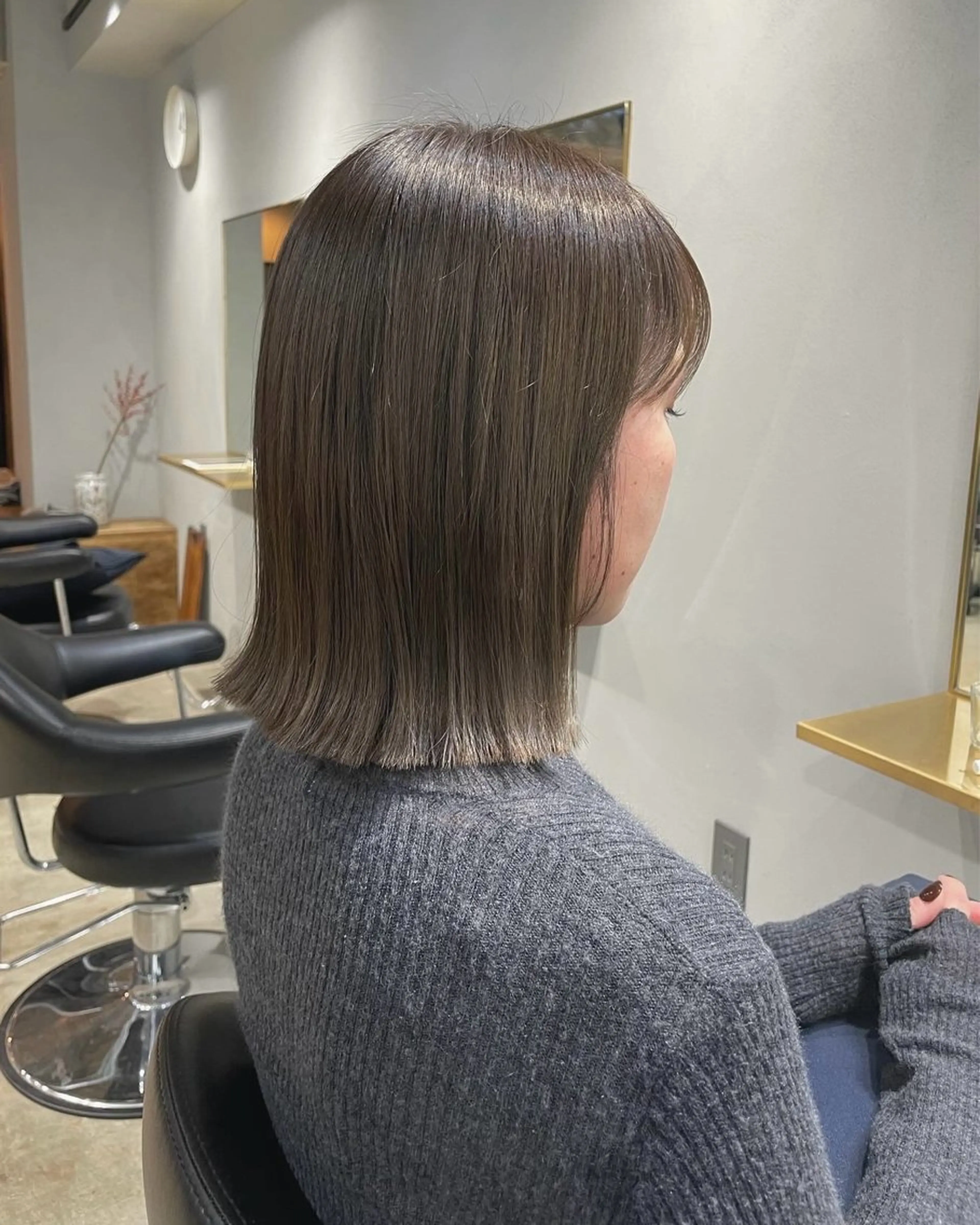 ミディアム カラー カット ヘアカラー 【arc】akane オリーブ/ベージュのヘアスタイル