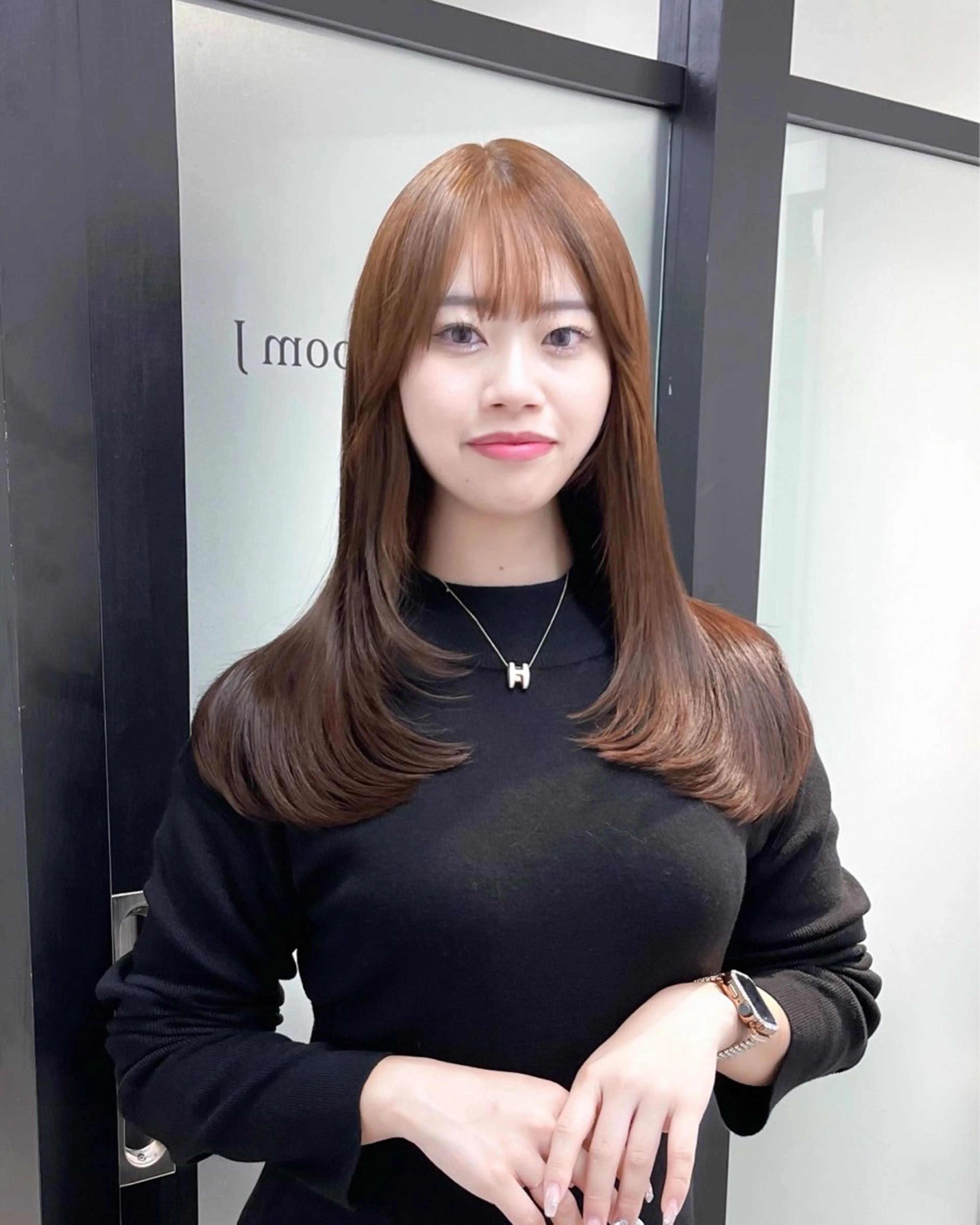 セミロング 韓国風ヘア レイヤーカット カット ヘアカラー トリートメント 韓国レイヤーカット 髪質改善▫️水野有真のヘアスタイル