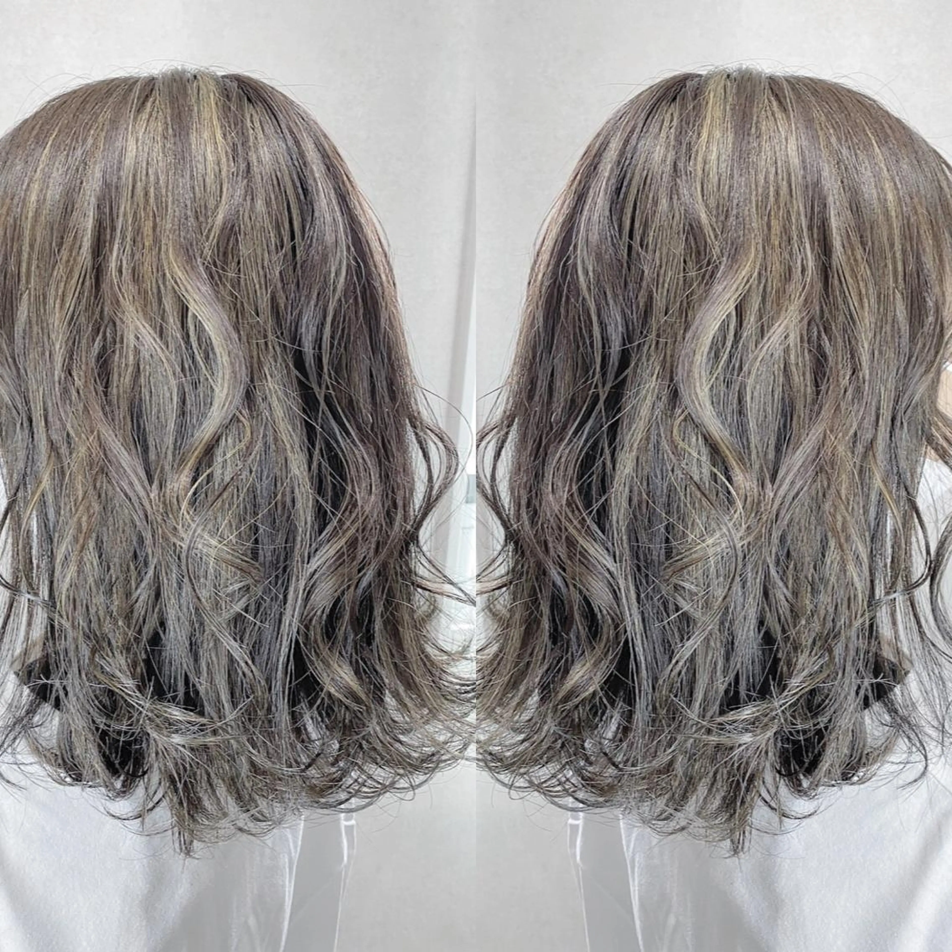 ミディアム ハイライト ヘアカラー Designer EGGのマツエク・マツパデザイン