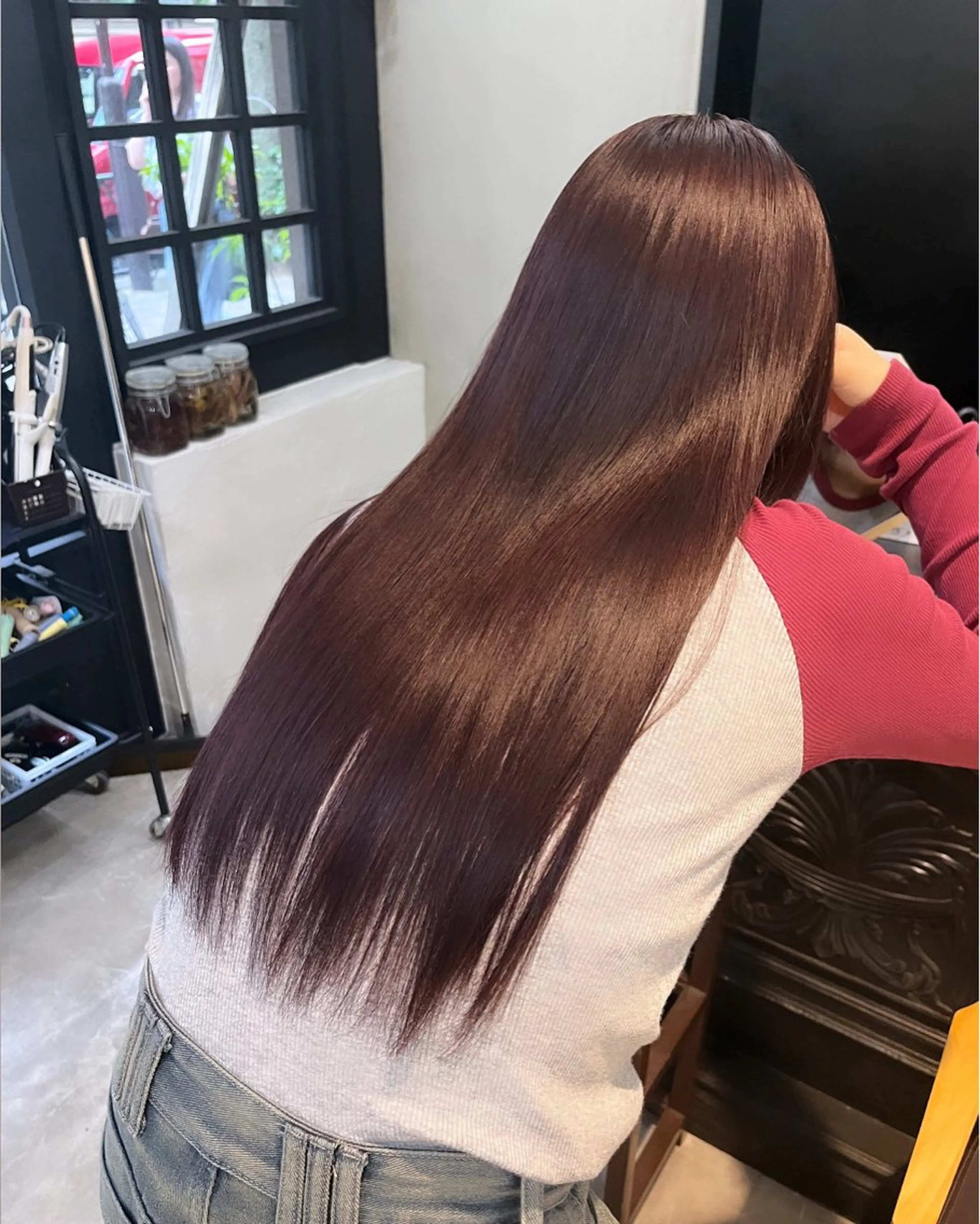 ロング ヘアカラー トリートメント ツヤ髪縮毛矯正 🩶manamiのヘアスタイル