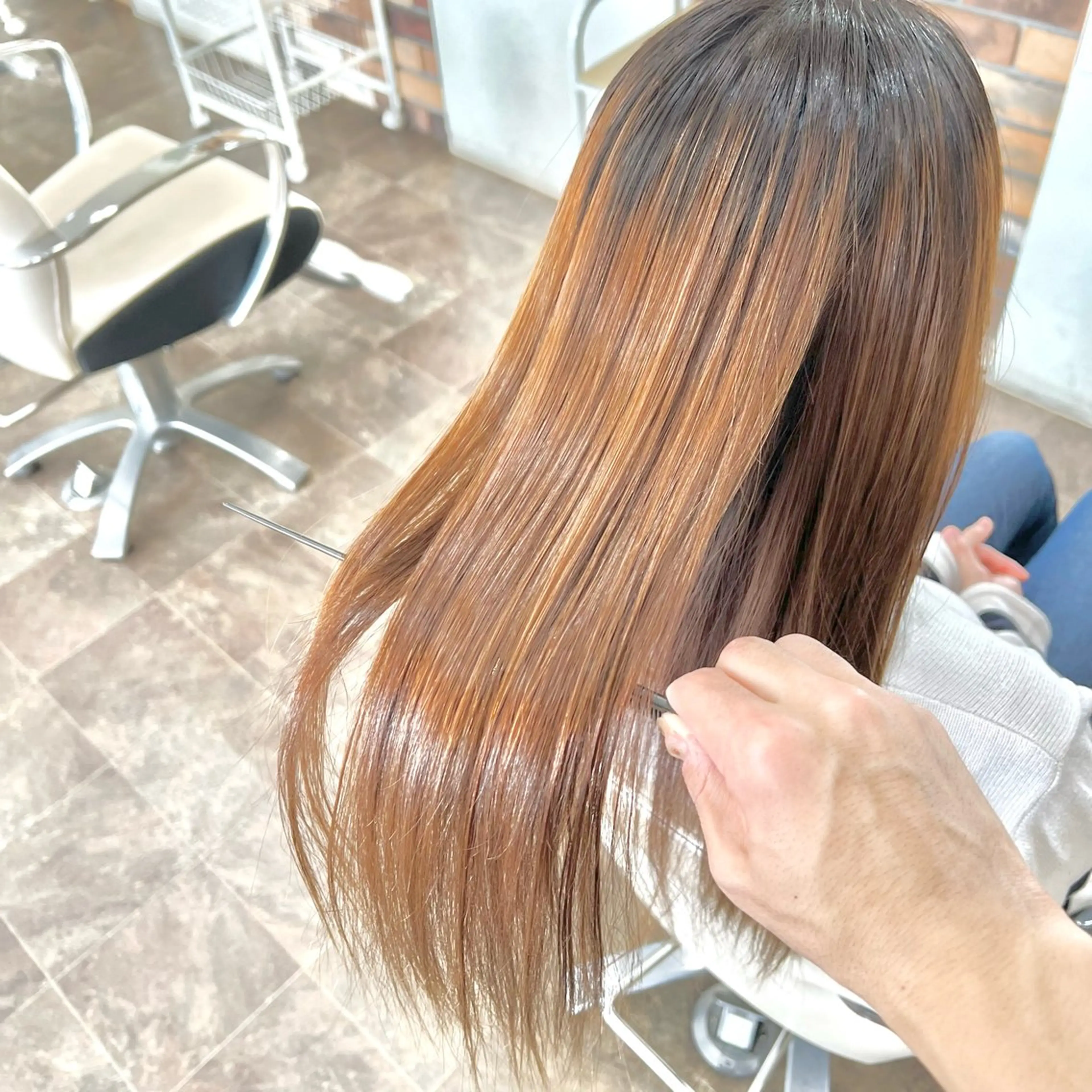 ロング 髪質改善 縮毛矯正 カット 縮毛矯正 トリートメント スパークヘア所属・大人女性の縮毛矯正/ お手入れ簡単/馬渕樹のヘアスタイル