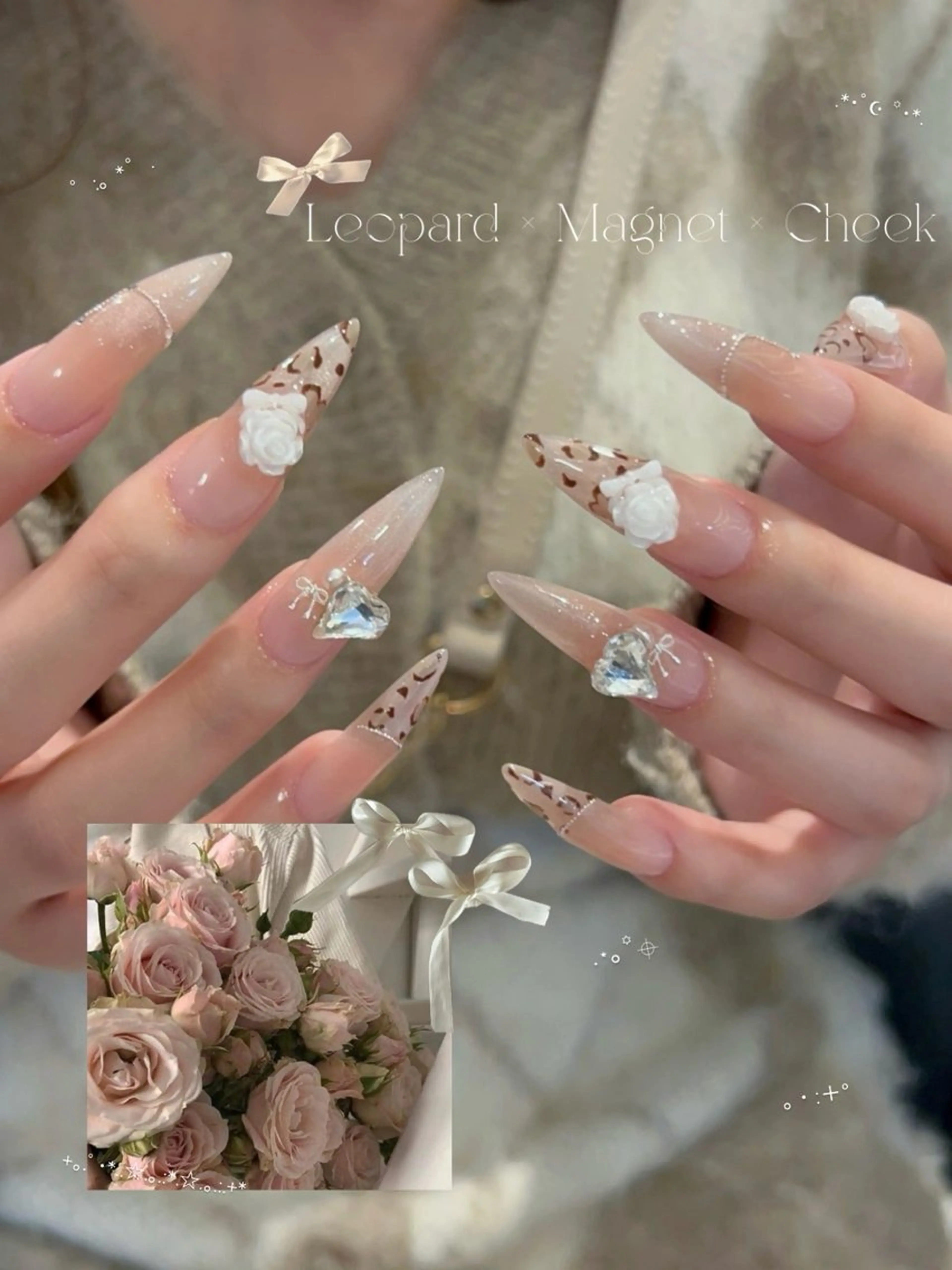 ネイル アニマル柄 アートネイル マグネットネイル ハンドネイル plume. noaのネイルデザイン