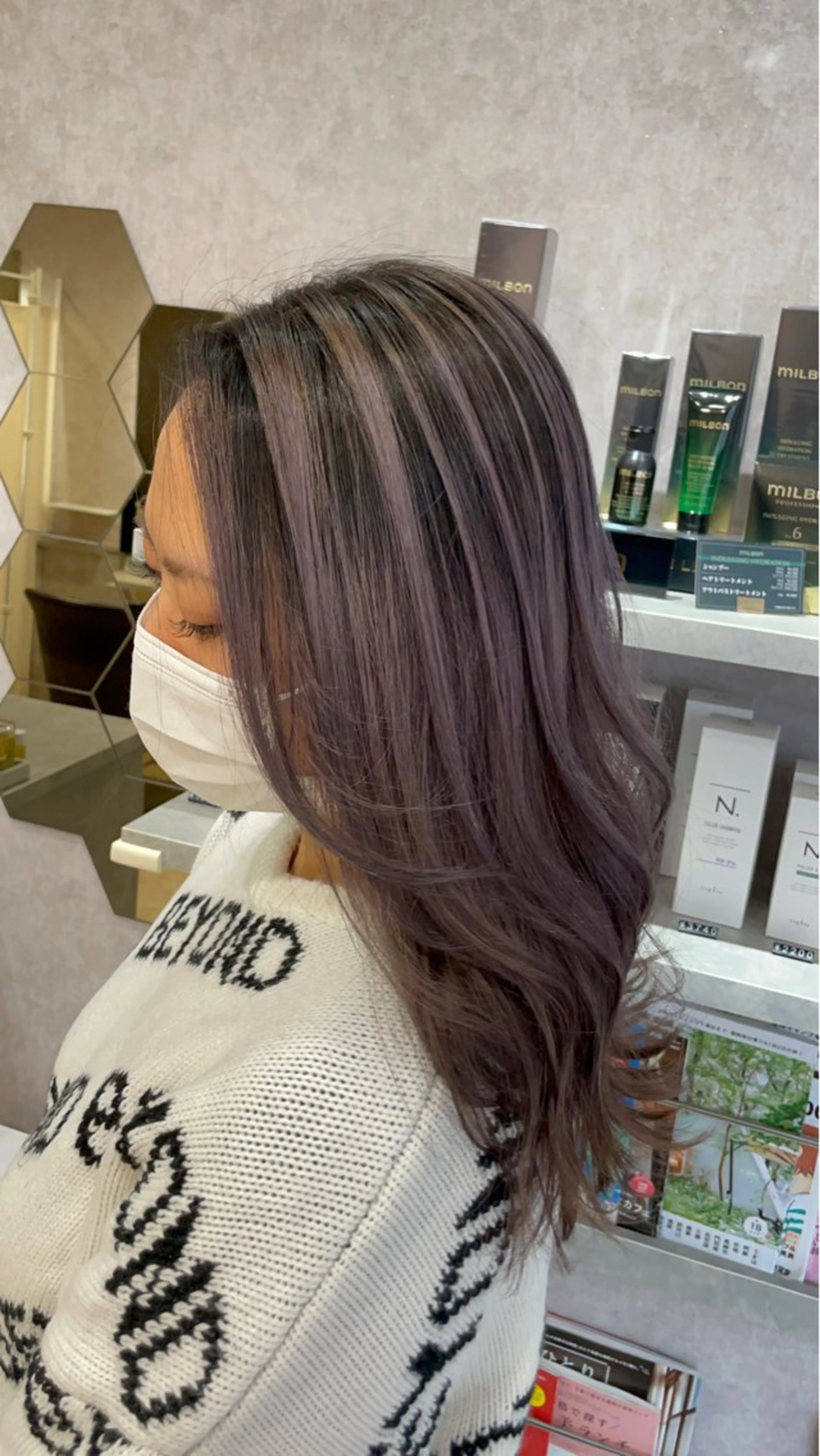 ロング カラー バレイヤージュ ブリーチ ケアブリーチ 透明感カラー レイヤーカット ヘアカラー Taku ／ケアハイトーンのヘアスタイル