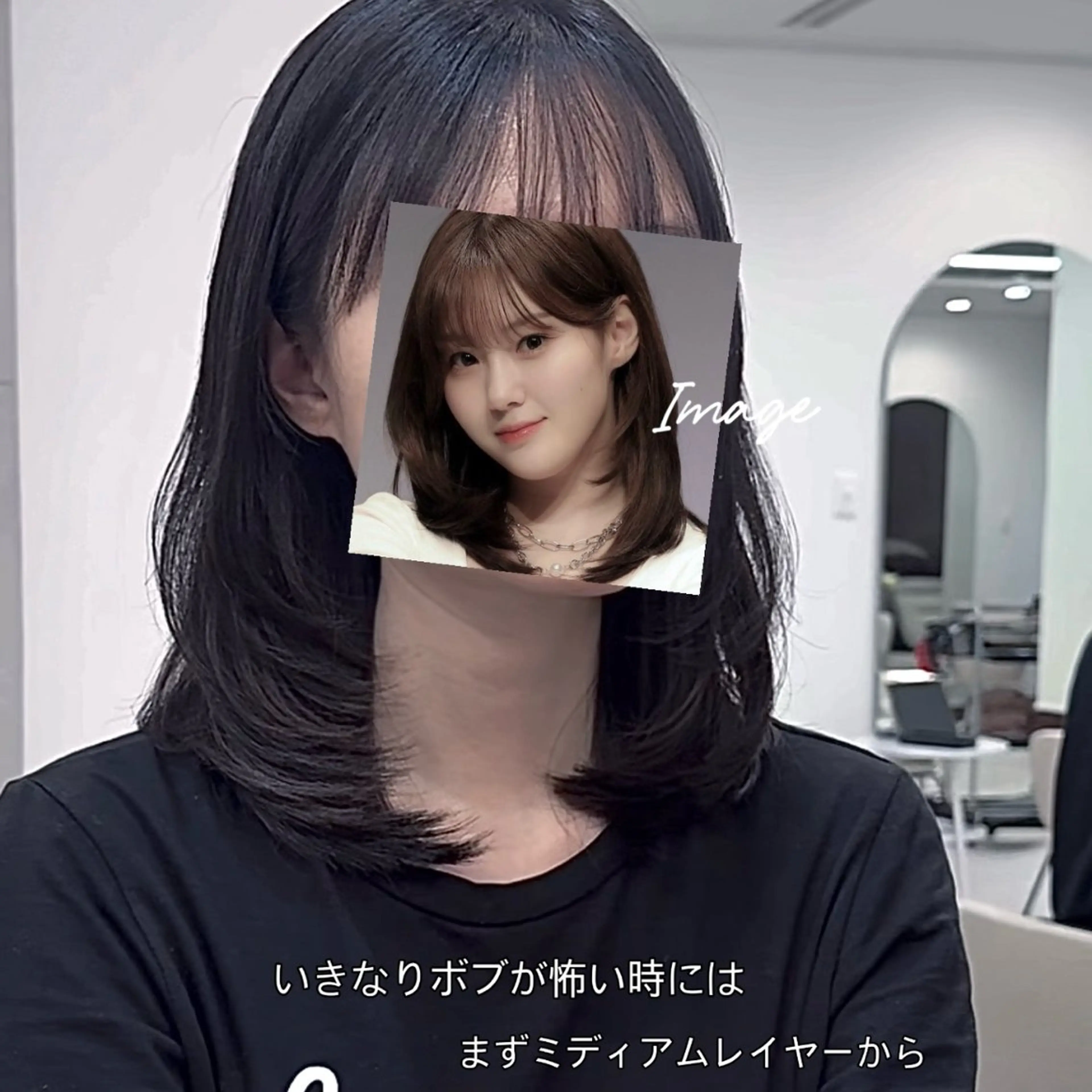 ミディアム カラー パーマ ヘアアレンジ カット トリートメント ヘアセット ヘアメイク小野リエ 韓国ハーフ🦊のヘアスタイル