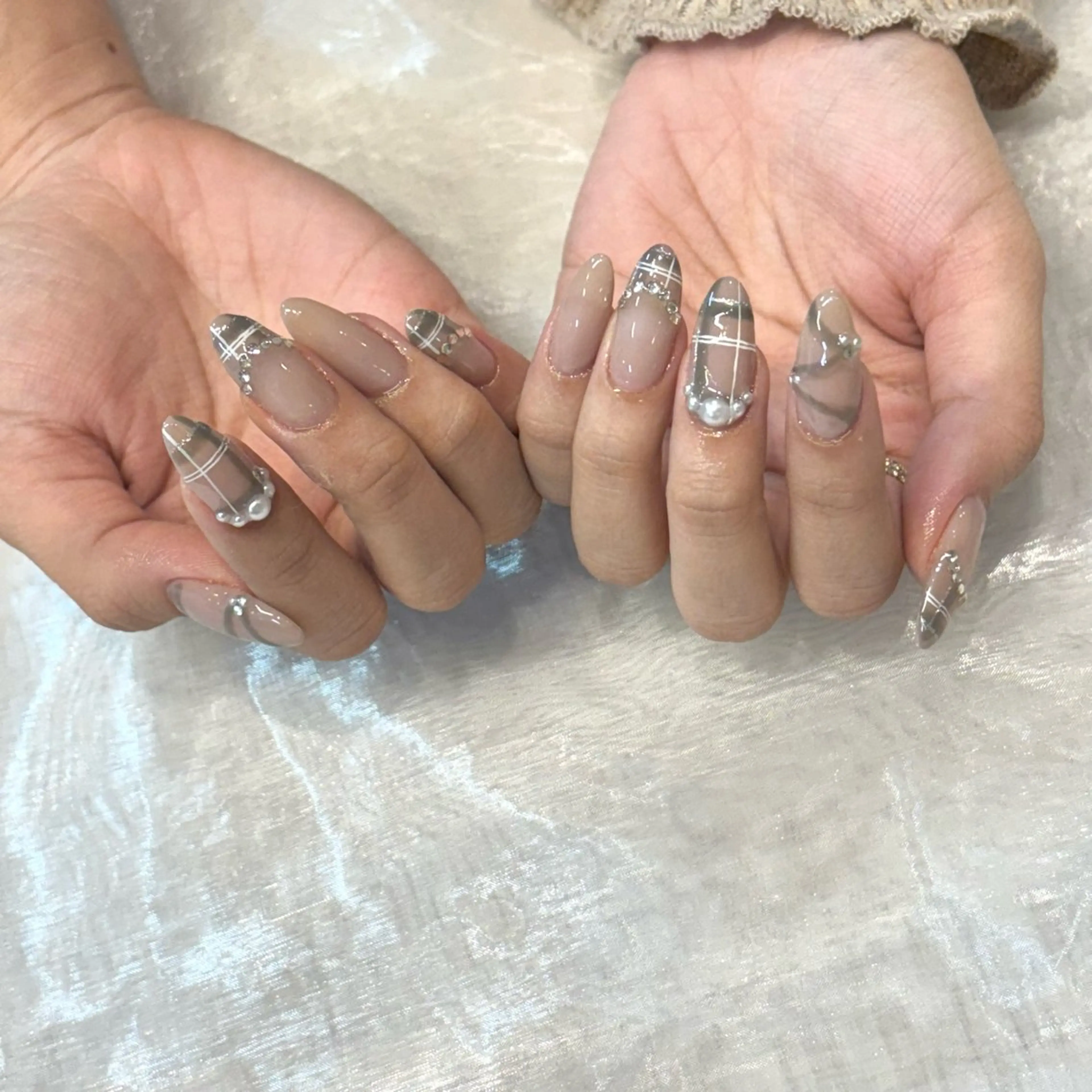 ネイル フレンチネイル リボン ハンドネイル Chipie_ ayanoのネイルデザイン