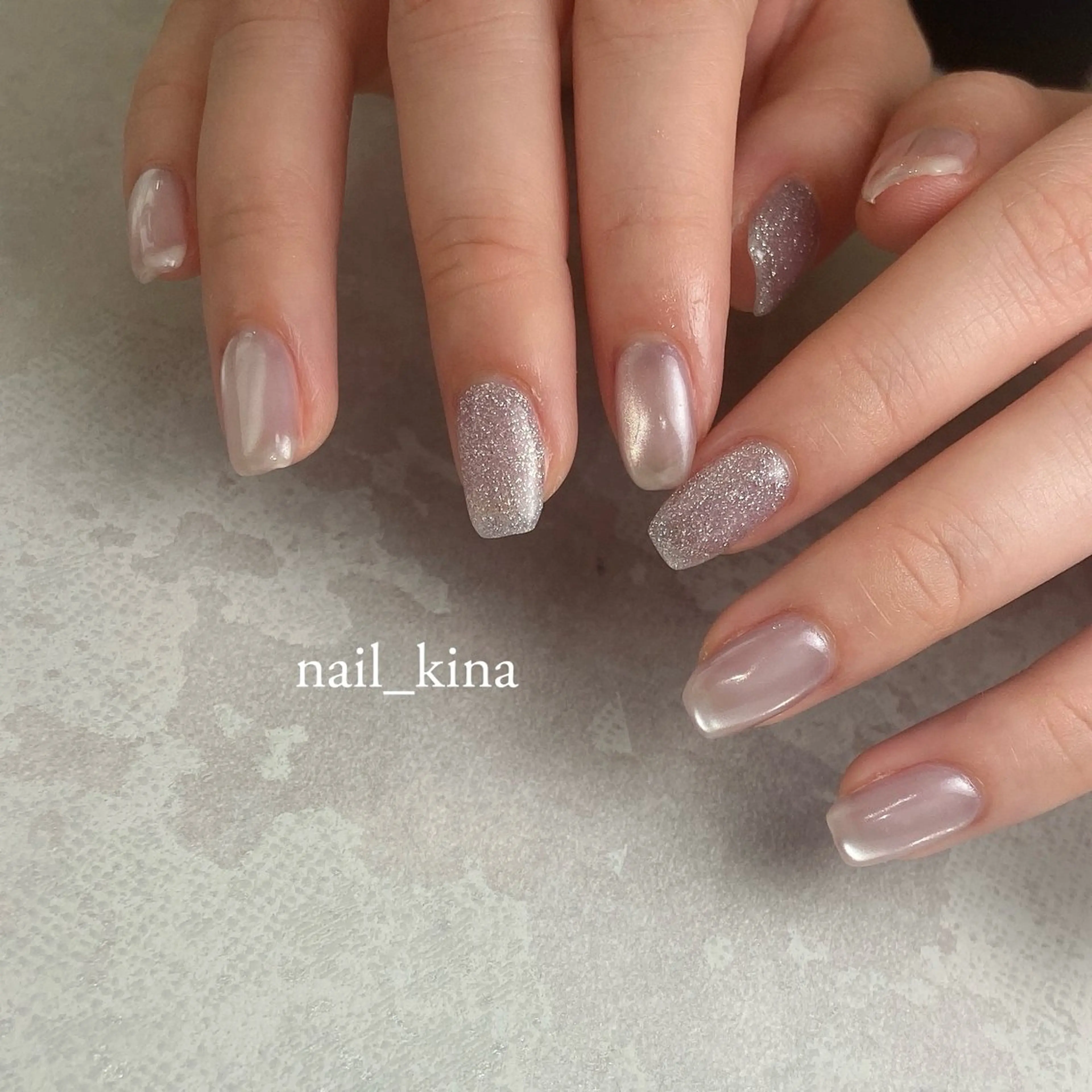 ネイル オーロラネイル フラッシュネイル マグネットネイル マグネットワンカラー ワンカラーネイル ハンドネイル nail_ kinaのネイルデザイン