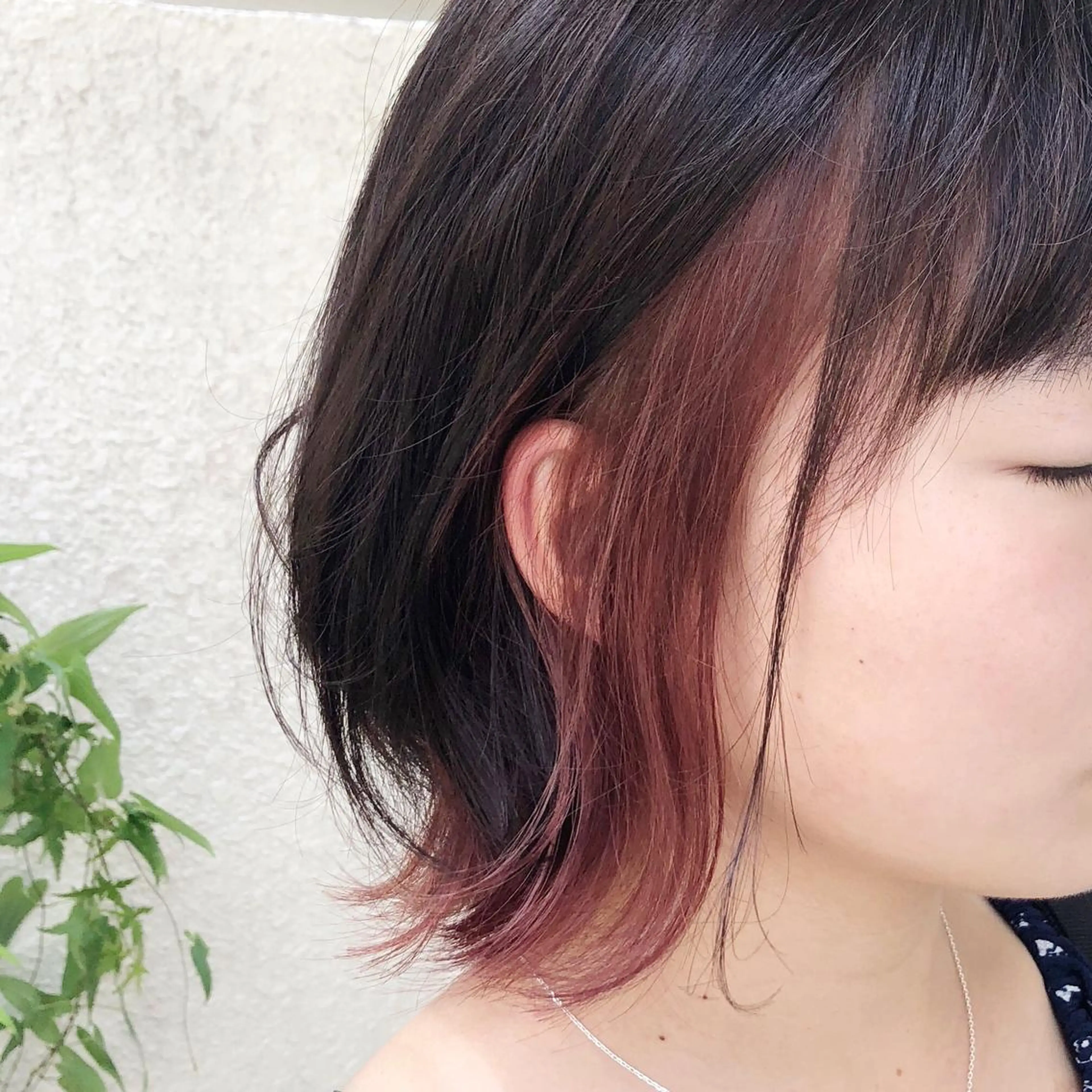 ミディアム カラー パーマ ヘアアレンジ インナーカラー ピンクカラー 脱白髪染め特化GBG 自由が丘所属・【白髪ぼかし 専門GBG】自由が丘のヘアスタイル