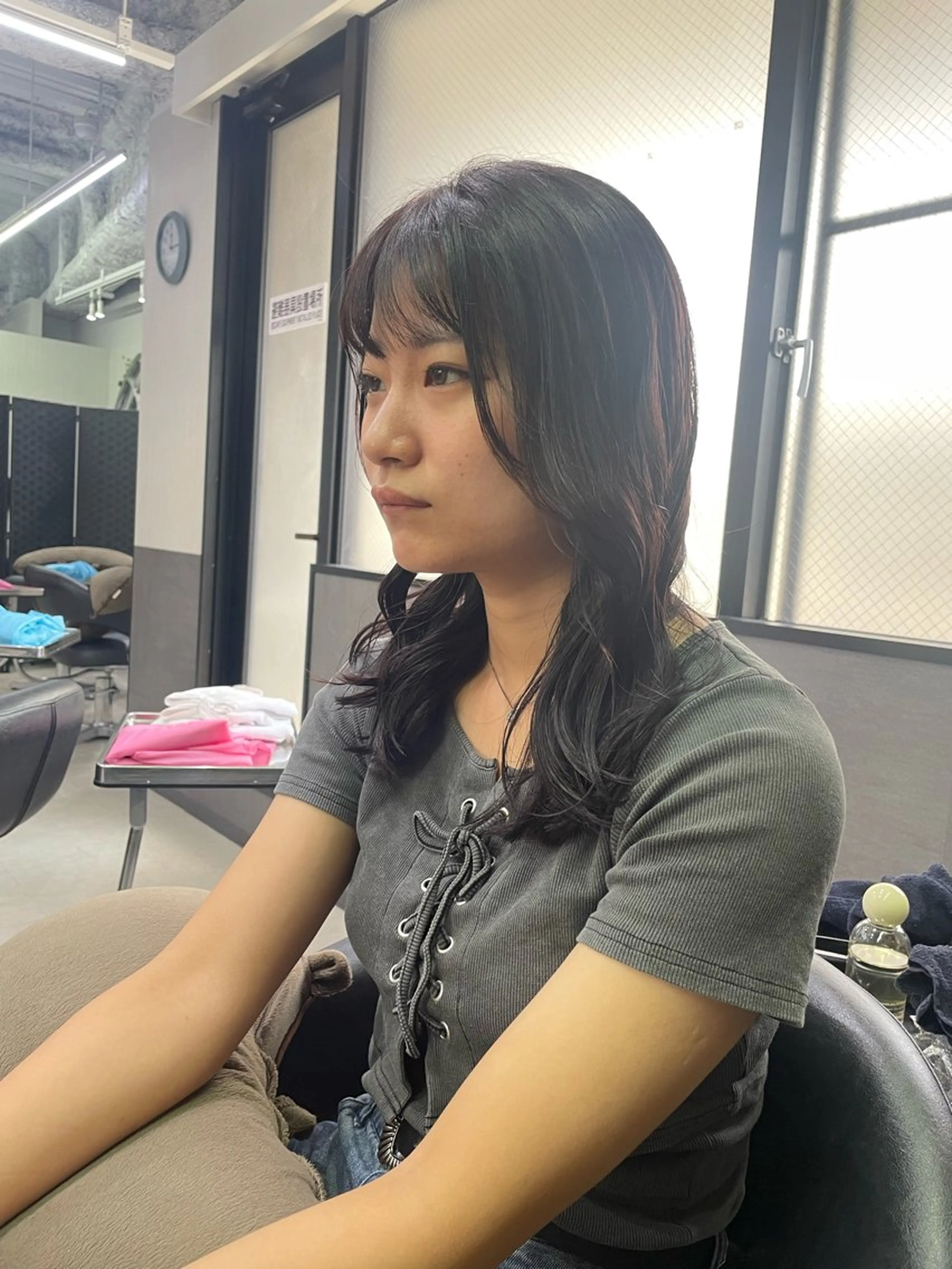 ミディアム 韓国風くびれヘア/ 小顔レイヤー🧿小林のヘアスタイル