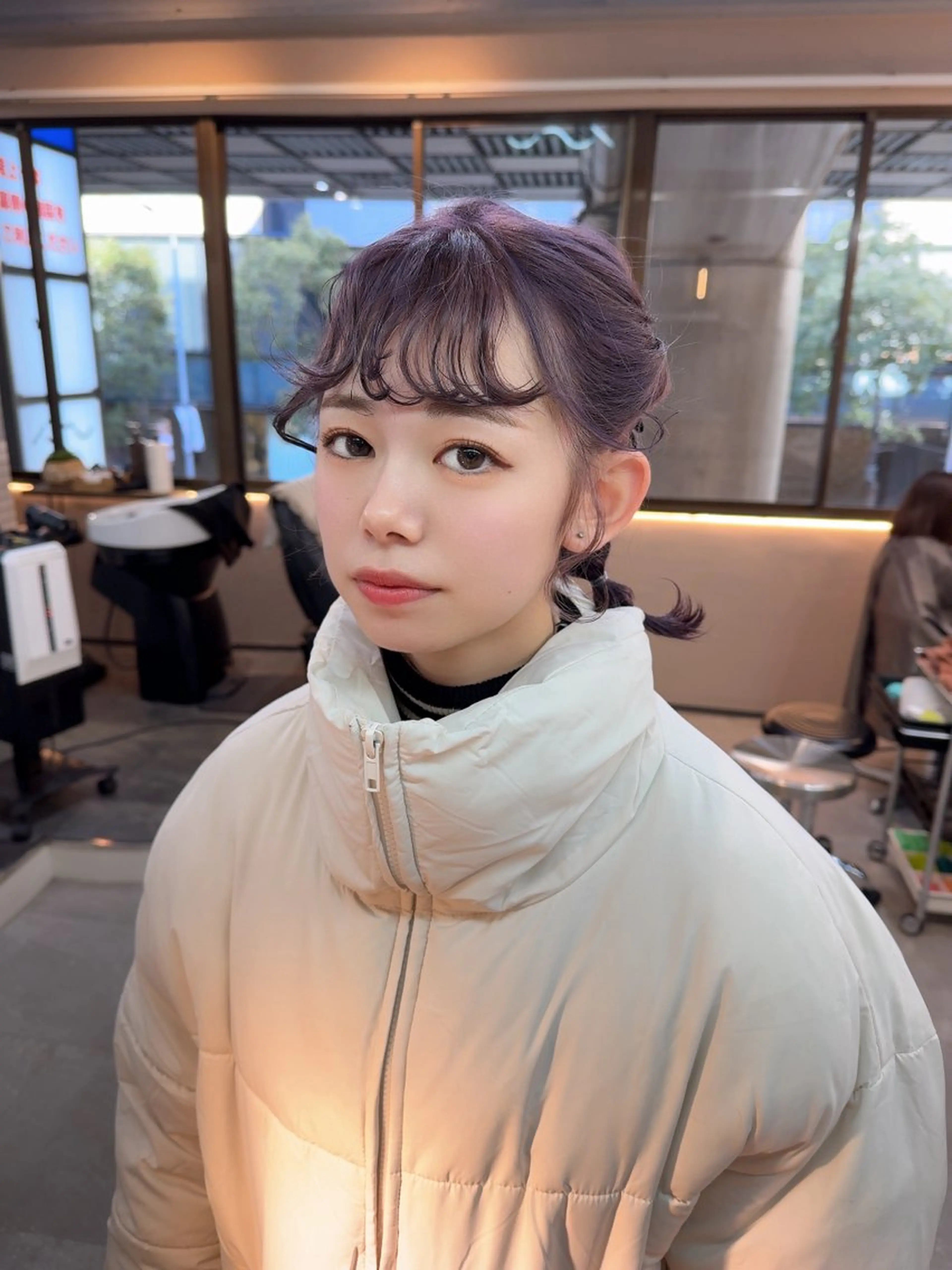 ミディアム カラー ヘアアレンジ カット ヘアカラー トリートメント MIES amane(アマネ)のヘアスタイル