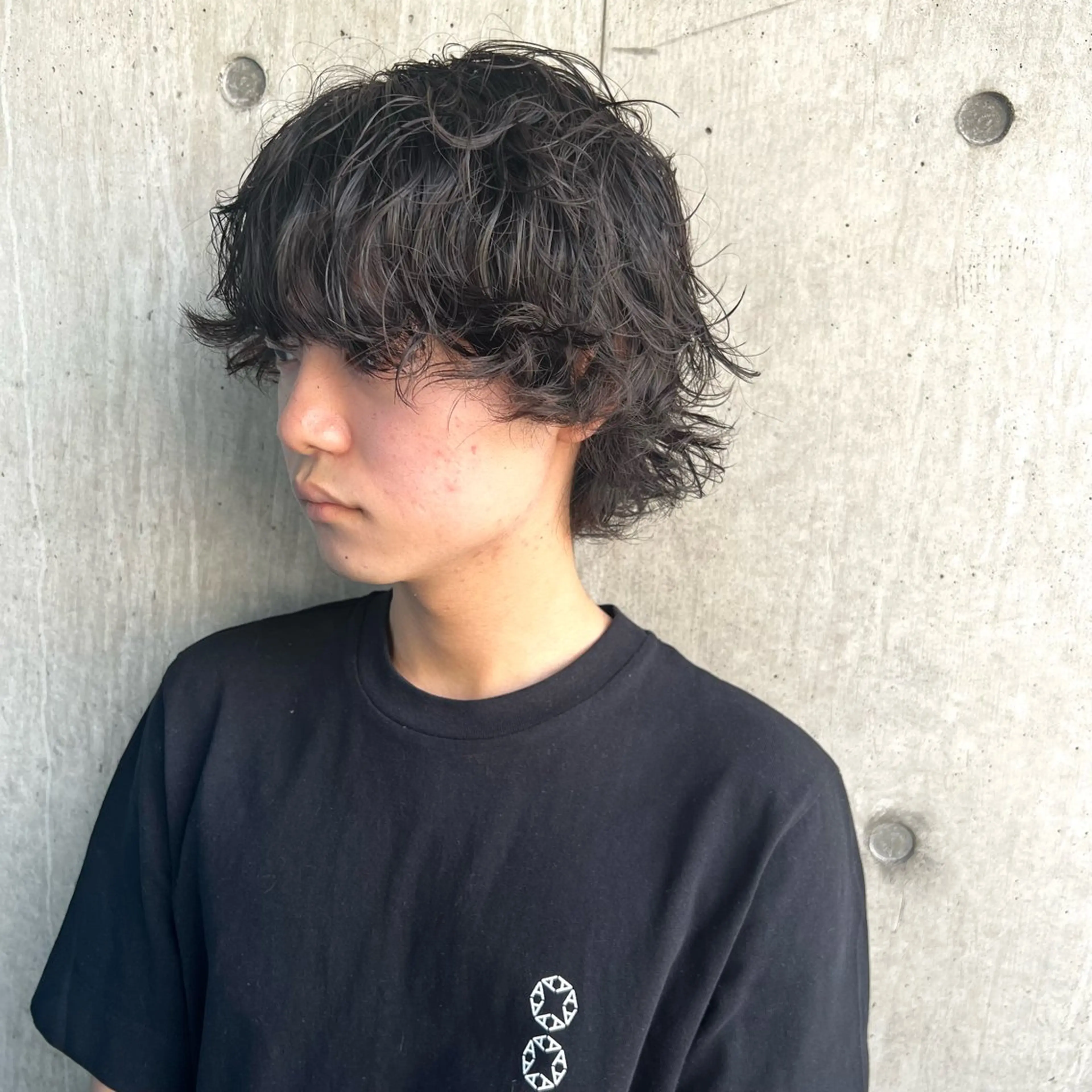 ミディアム パーマ メンズ ミディアムパーマ メンズパーマ ボブ 永野 正芳のヘアスタイル