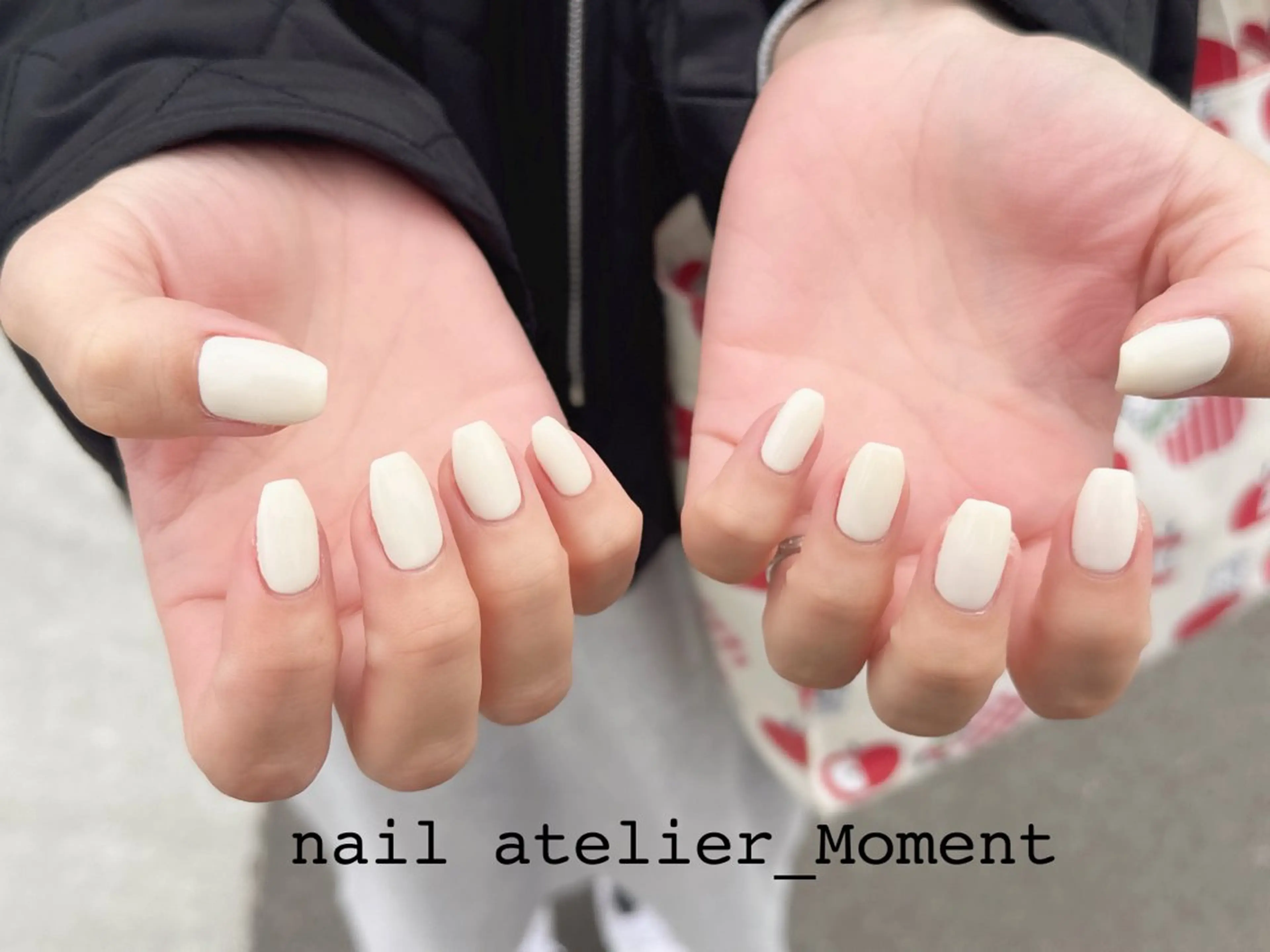 ネイル ホワイト ハンドネイル nail atelier_Moment所属・nail Momentのネイルデザイン
